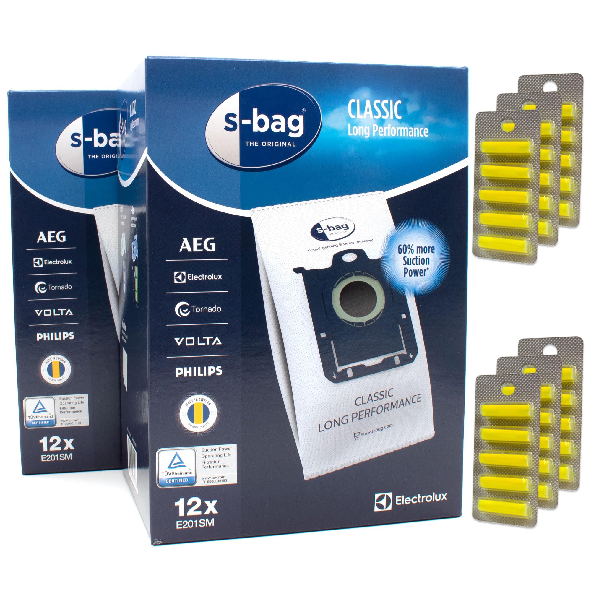 PakTrade 24 Bolsas de Aspiradora + 30 Aromas Compatible con AEG-Electrolux SuperPro, SuperPro Z 6160, System Pro, System Pro 3, System Pro 5 | 24 Bolsas, Ambientador, Accesorios, Repuestos