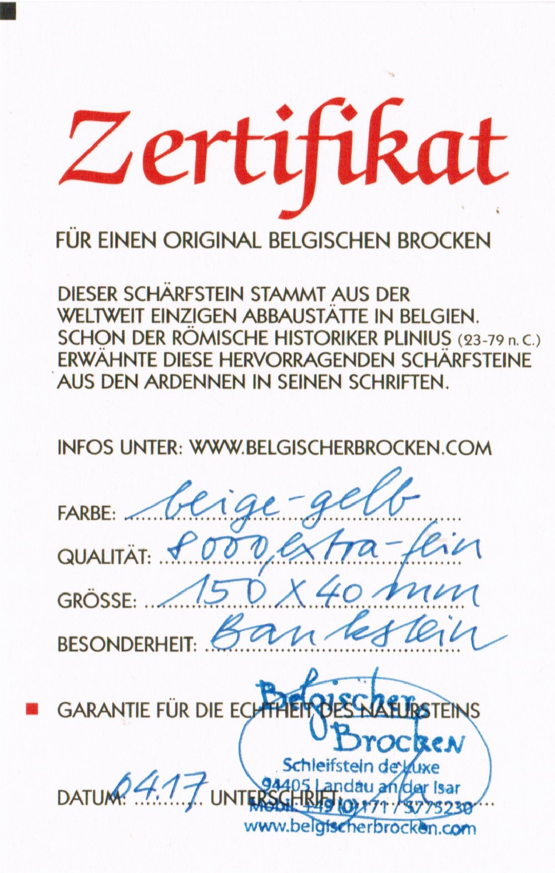 Belgischer Brocken, piedra de afilar amarilla 150x40 mm, piedra de afilar, grano 8000-10000