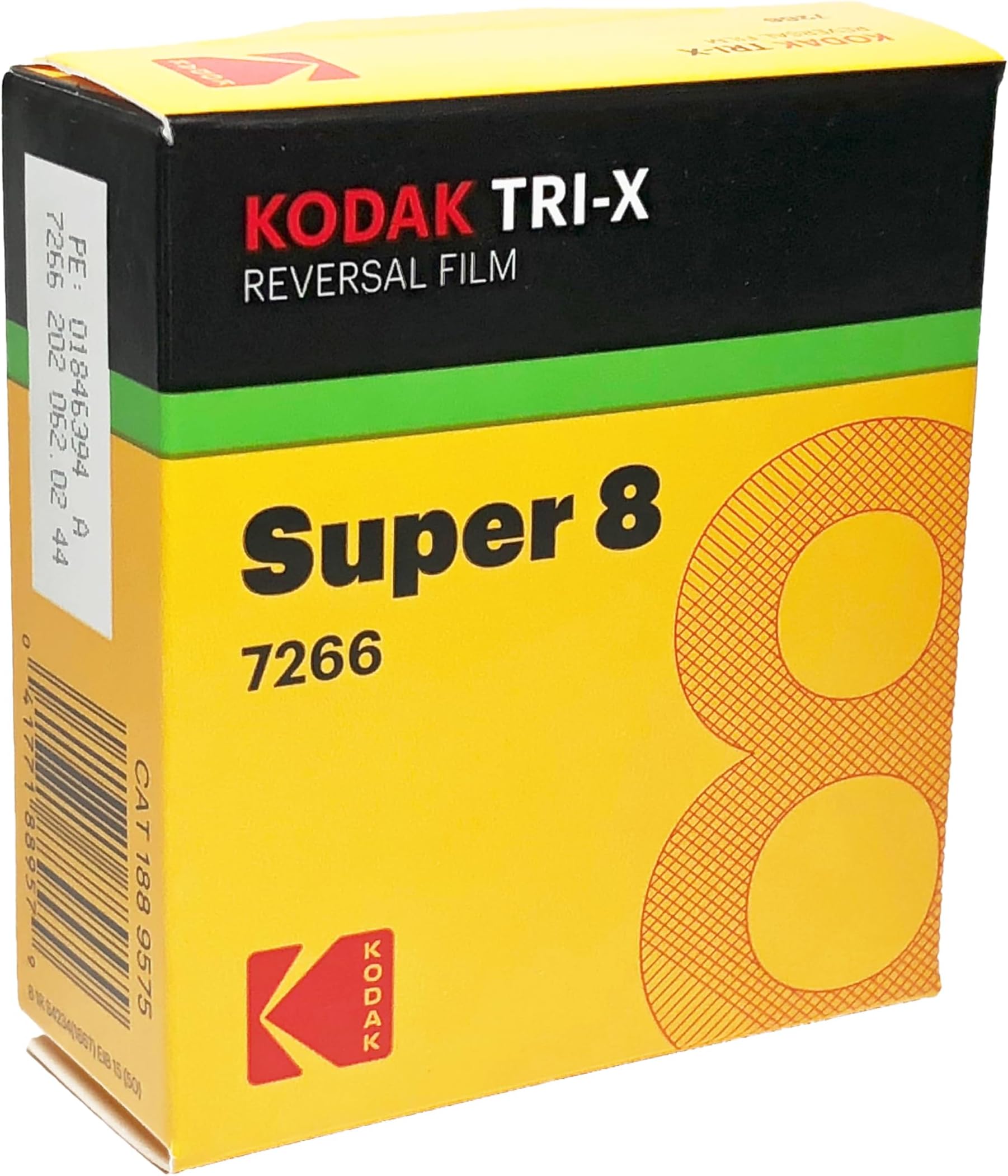 Kodak Super 8 Black and White Reversal, Tri-X 7266/50' Cartridge