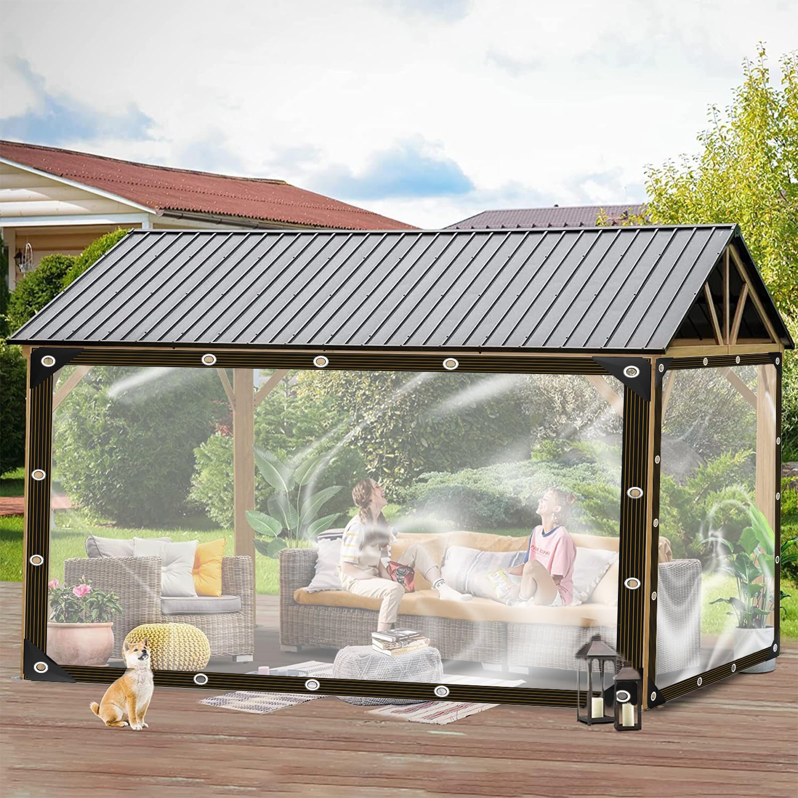 Clear Tarp, 4x6ft Clear Tarps with Grommets,Heavy Duty Waterproof with Reinforced Edge for Patio and Pavilion,Porch,Plant,Camping,Pet Hutch Roof