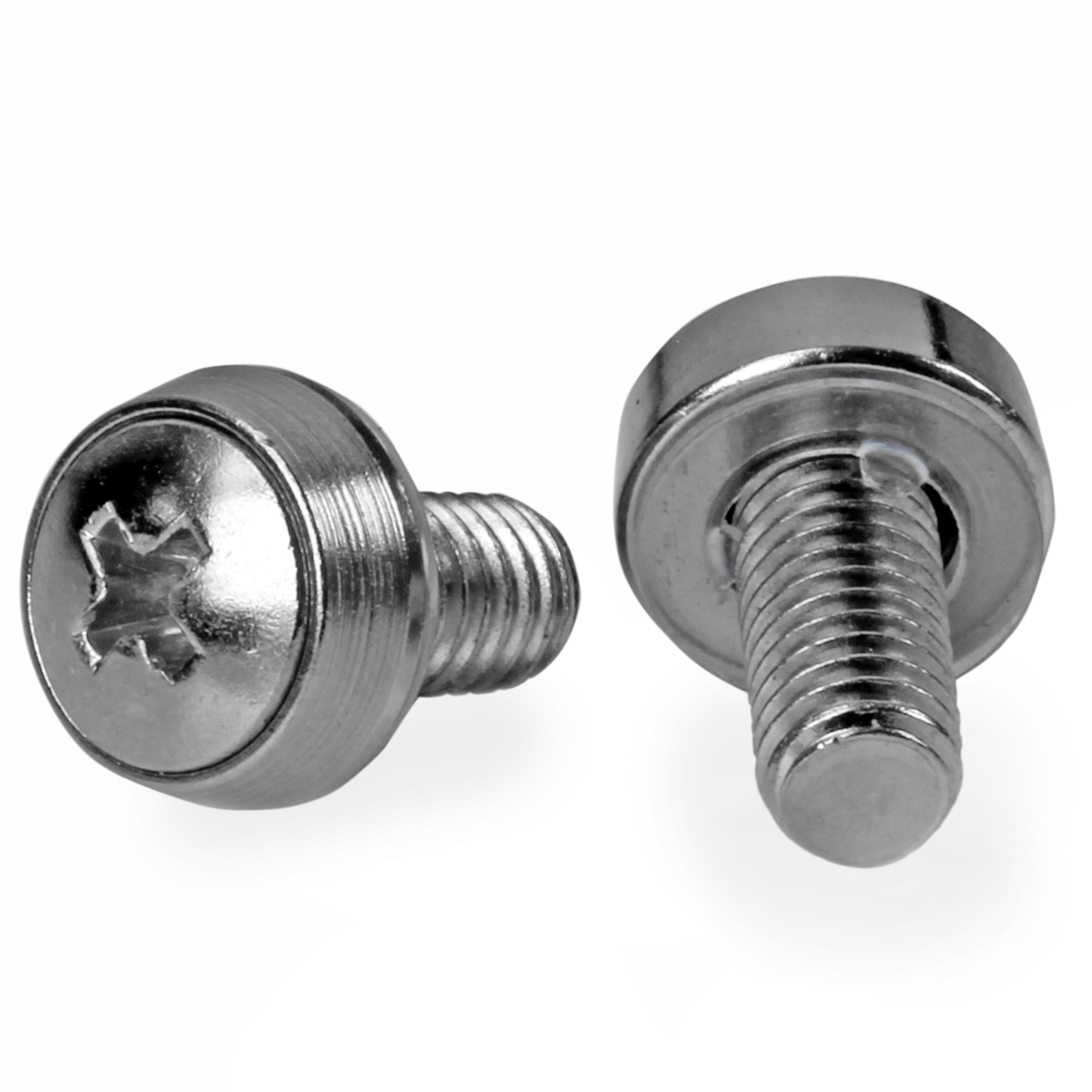 StarTech 50-Pack M6 12mm Mounting Screws, Nickel-Plated, 19in &amp; 10in, TAA
