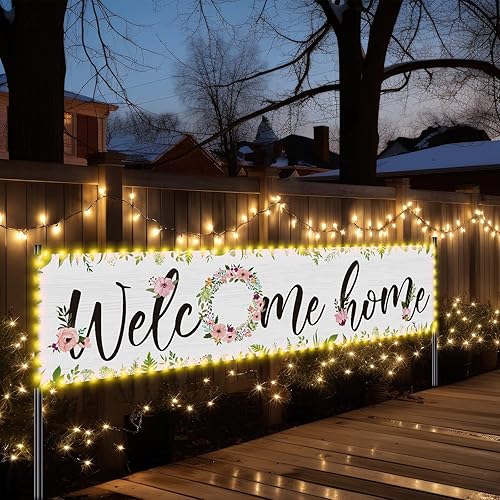 Miniatura 4 de WovWeave Letrero iluminado de bienvenida a casa, letrero de bienvenida a casa con luz LED y cuerda para inauguración de la casa, decoración de