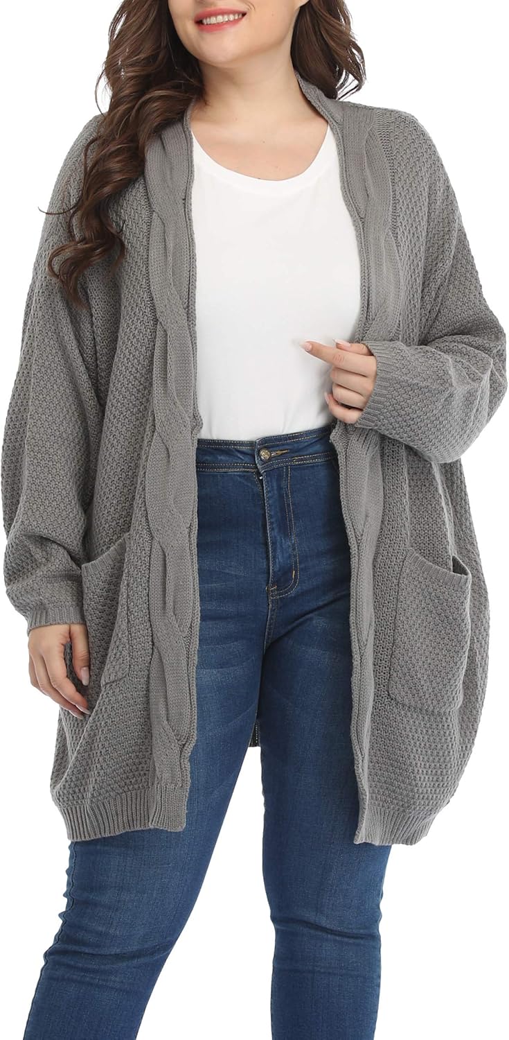 Shiaili Classic Plus Size Sweaters for Women Oversized Long Cardigans - Image 2