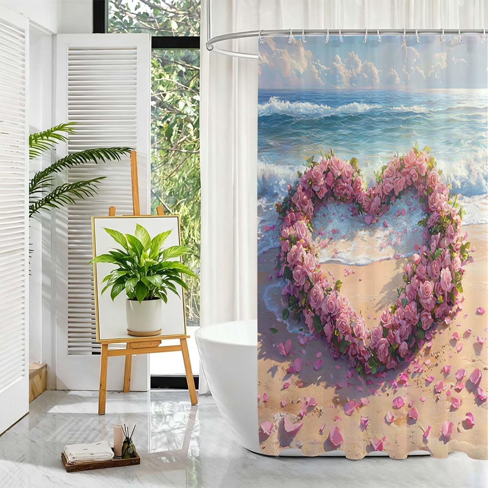 Duschvorhang Rosa, Duschvorhang 200x250cm L-55