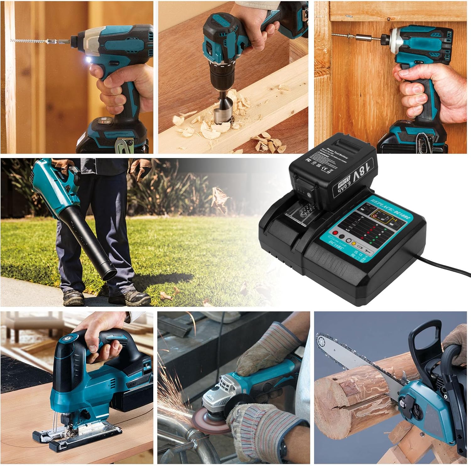 Rapid Battery Charger DC18RC DC18RD DC18RA for Makita Tools 14.4V-18V LXT Li-ion Battery BL1815 BL1820 BL1830 BL1850 BL1860 BL1840 BL1430 BL1415 - Image 8