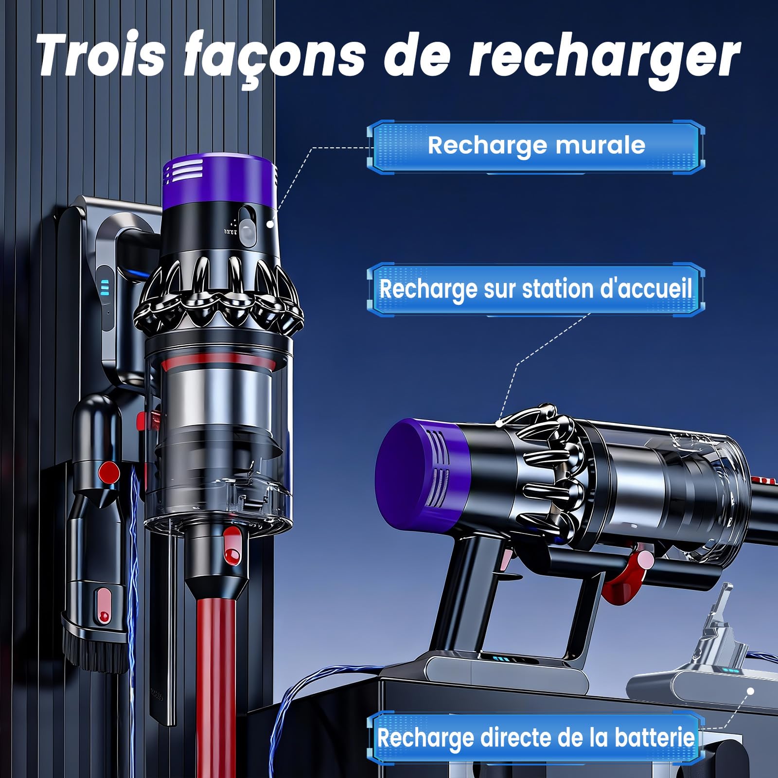 Batterie de Remplacement Compatible avec Dyson V8 Animal, Absolute, Fluffy, Ecovoltix Batterie pour SV10 Aspirateur avec 2 Filtres