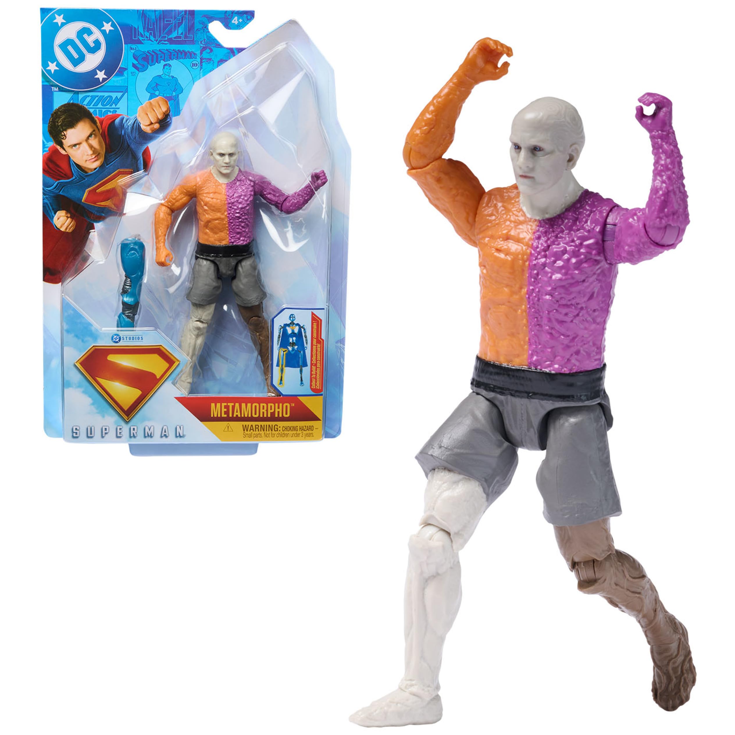 DC ComicsSuperman 6-Inch Metamorpho Action Figure, Authentic Superman Movie Styling, Super Heroes Kids Toys for Boys and Girls Ages 4 and Up