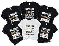 Vista 1 de Proud Family 2023 Graduate Shirts Graduation Class 2023 Gold Squad T-Shirts Proud Mom Dad Sister Brother Graduate Tees Custom Shirt, Golden