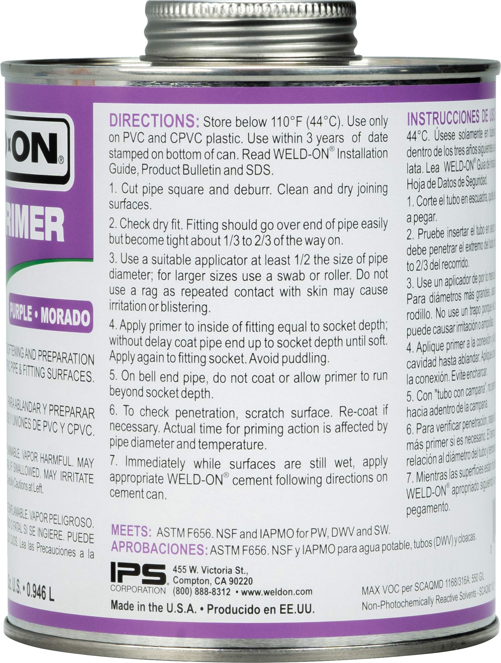 WELD-ON P-68 Primer Für PVC/CPVC – 1/2 Pint (ca. Produktbild-Vorschau 6