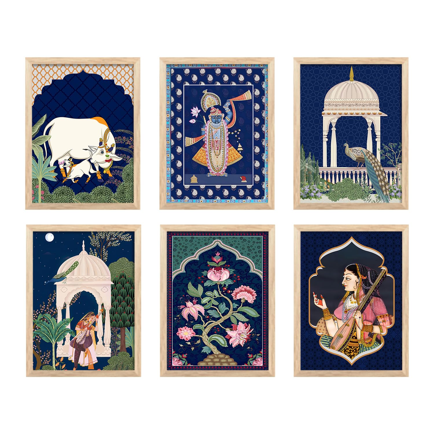 ARTifly DECOR Engineered Wood - Pichwai Art Framed Wall Painting For Living Room Bedroom Office Room Decor - Premium Digital Pichwai Art Paintings With Frame For Home Decor&Wall Decor(B,10X13 Inch) (B0D58HK1W1) Amazon Price History, Amazon Price Tracker