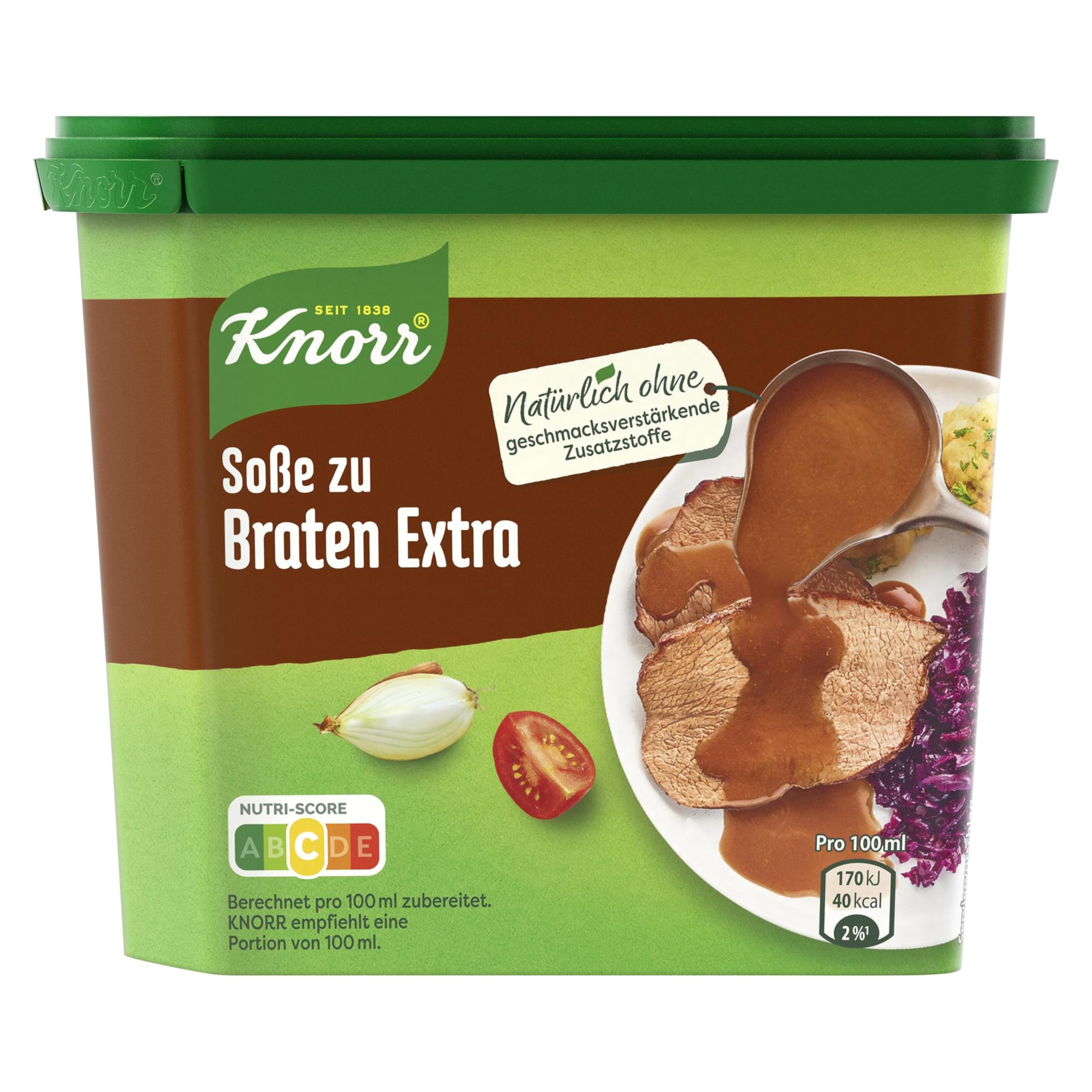 Knorr Soße zu Braten Extra leckere dunkle Soße Sauce mit würzigem Geschmack 25 Portionen