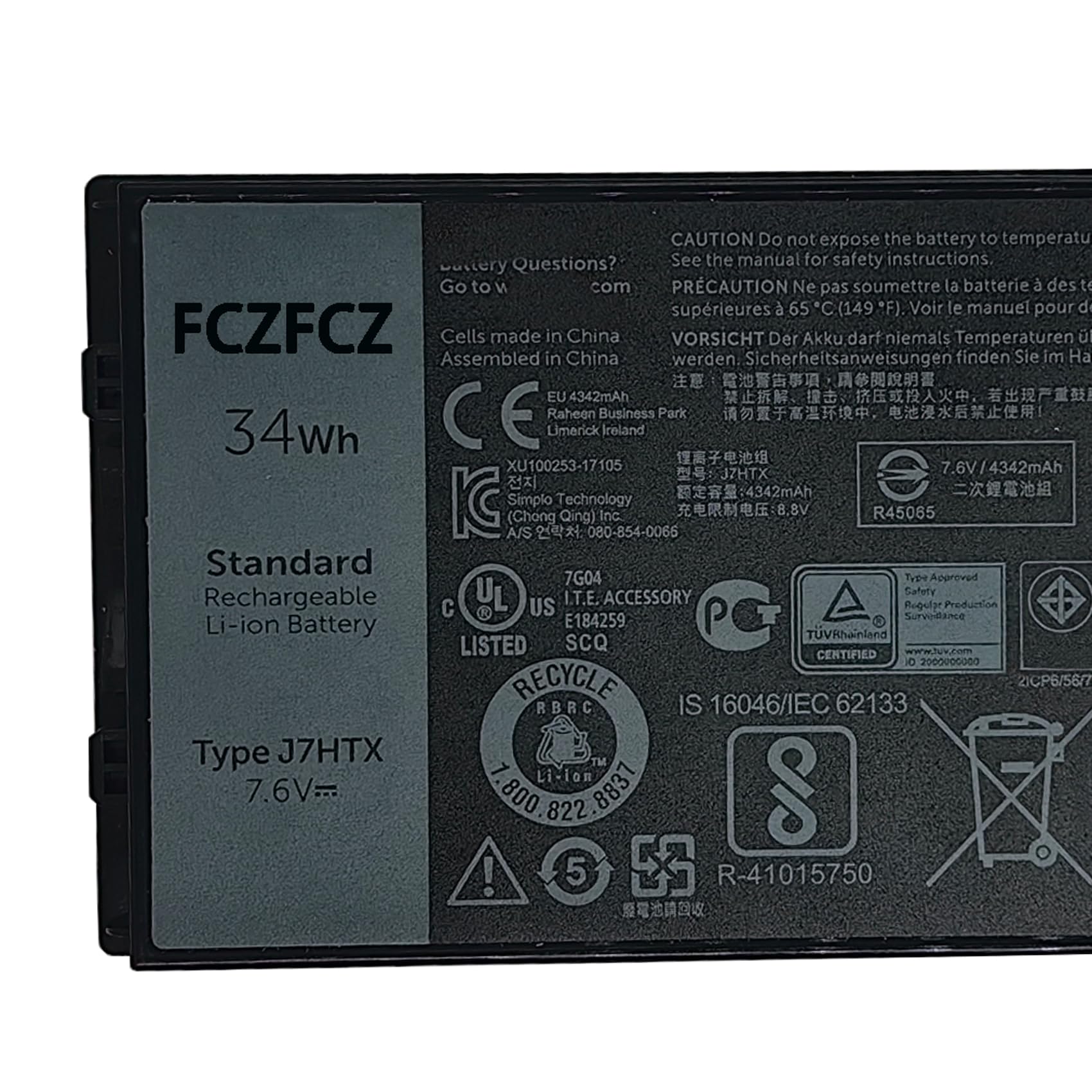 0llx4l❤︎ Amazon.com: FCZFCZ J7HTX Battery 34Wh 4342mAh 02JT7D 7XNTR FH8RW