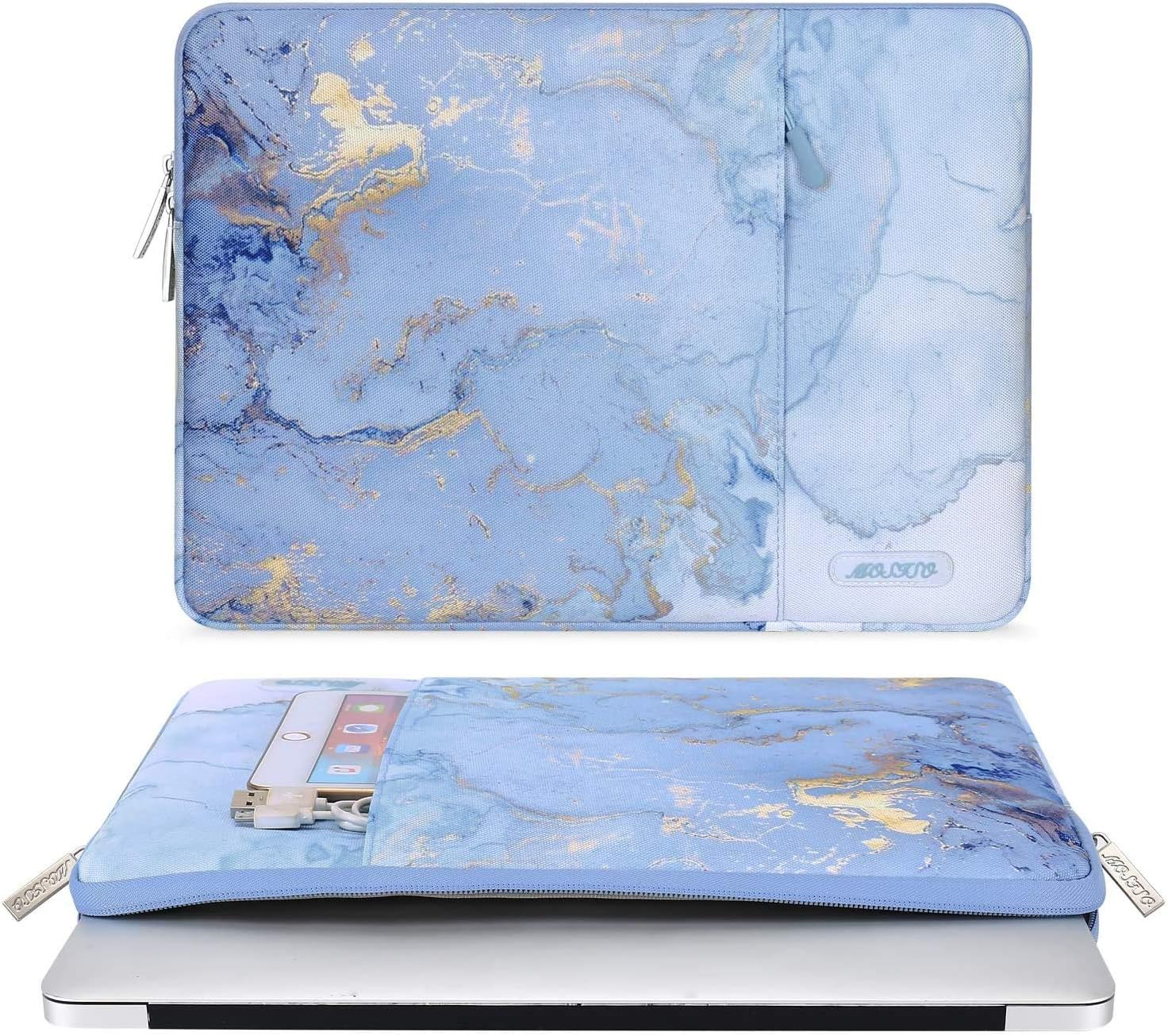 MOSISO Tablet Sleeve Compatible with iPad Pro 11 inch (3rd Gen) M1 5G 2021-2018, 2020 10.9 iPad Air 4, 10.2 iPad 8th/7th, 10.5 iPad Air 3, iPad 9.7, Polyester Watercolor Marble Vertical Bag, Blue : Electronics