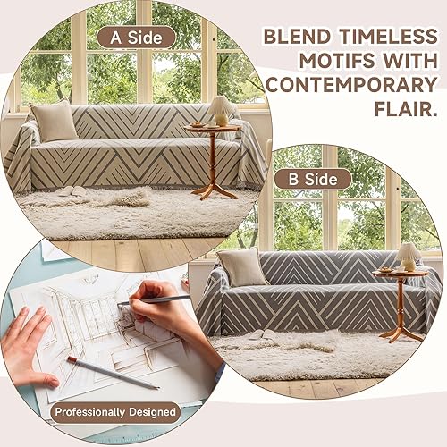 Vista 135 de VClife - Funda para sofá de 2 plazas o modular, de felpilla, antideslizante, lavable, apta para perros, protectora, caqui, 71 x 118 pulgadas 0 0