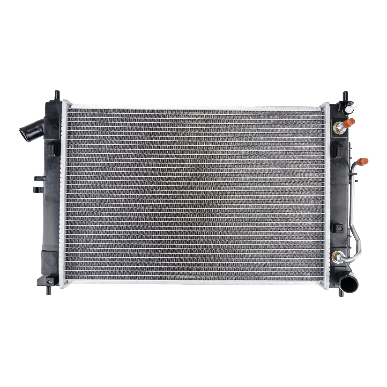 KAX Radiator, CU13412 OE Style Bolt-On Aluminum Core Radiator Replacement E-lantra, Forte, Forte Koup1.8L 2.0L, 21-3/4"W, 15-1/2"H, 1-3/8"Inlet, 1-5/16 "Outlet