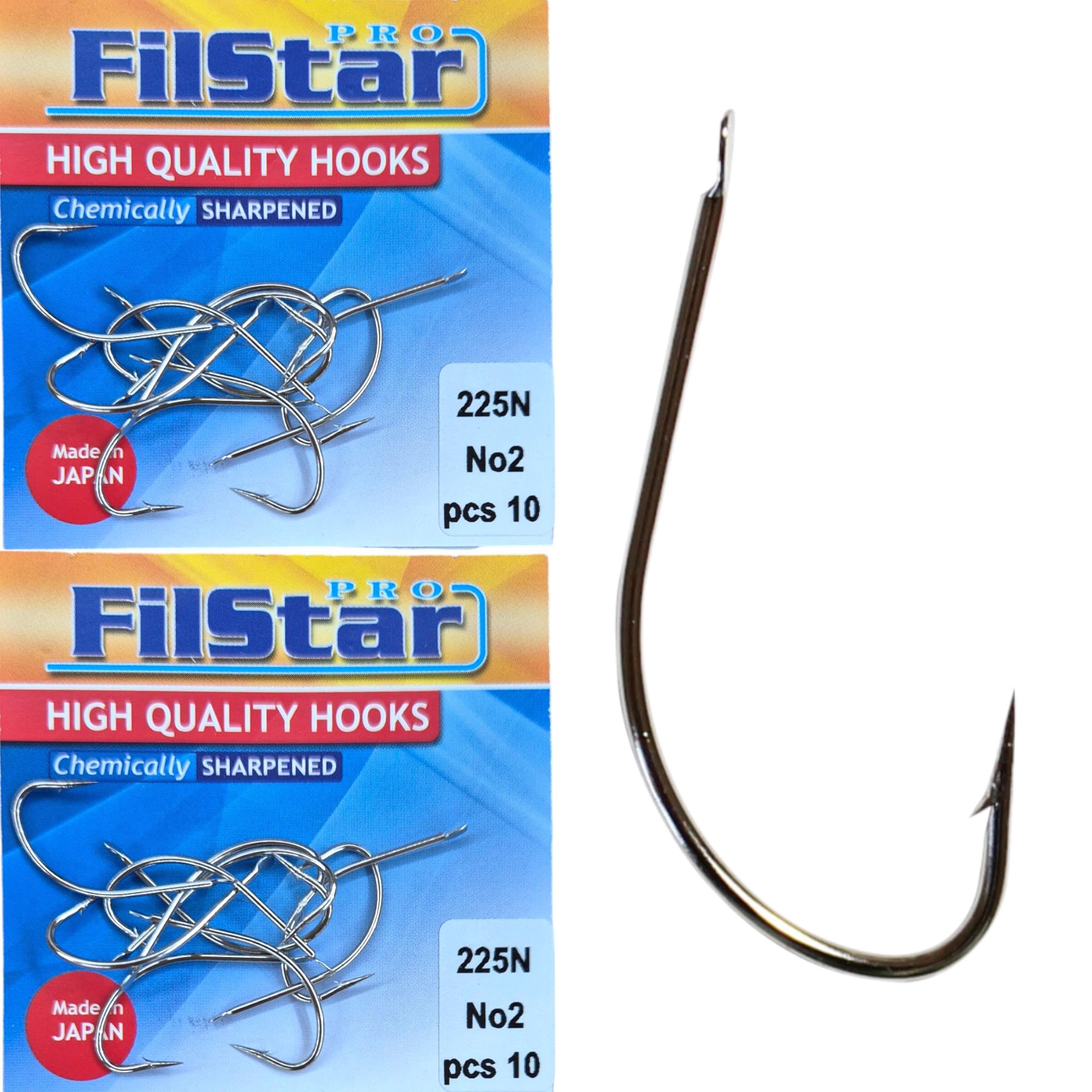 PRO FILSTAR 20 Piece Fishing Hook Set N2, Carp Fishing Hooks, Carp Fishing Accessories, Barbed Carp Hooks
