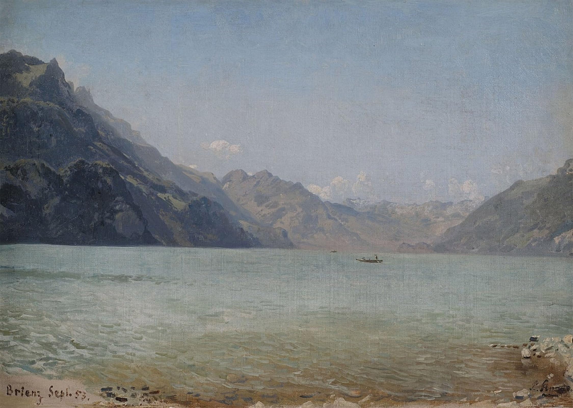 POSTERIIk Vintage Art Print Images Pictures Print Am Brienzer See by Ludwig Knaus Modern Colour Posters for Office Home Decor 60x90cm