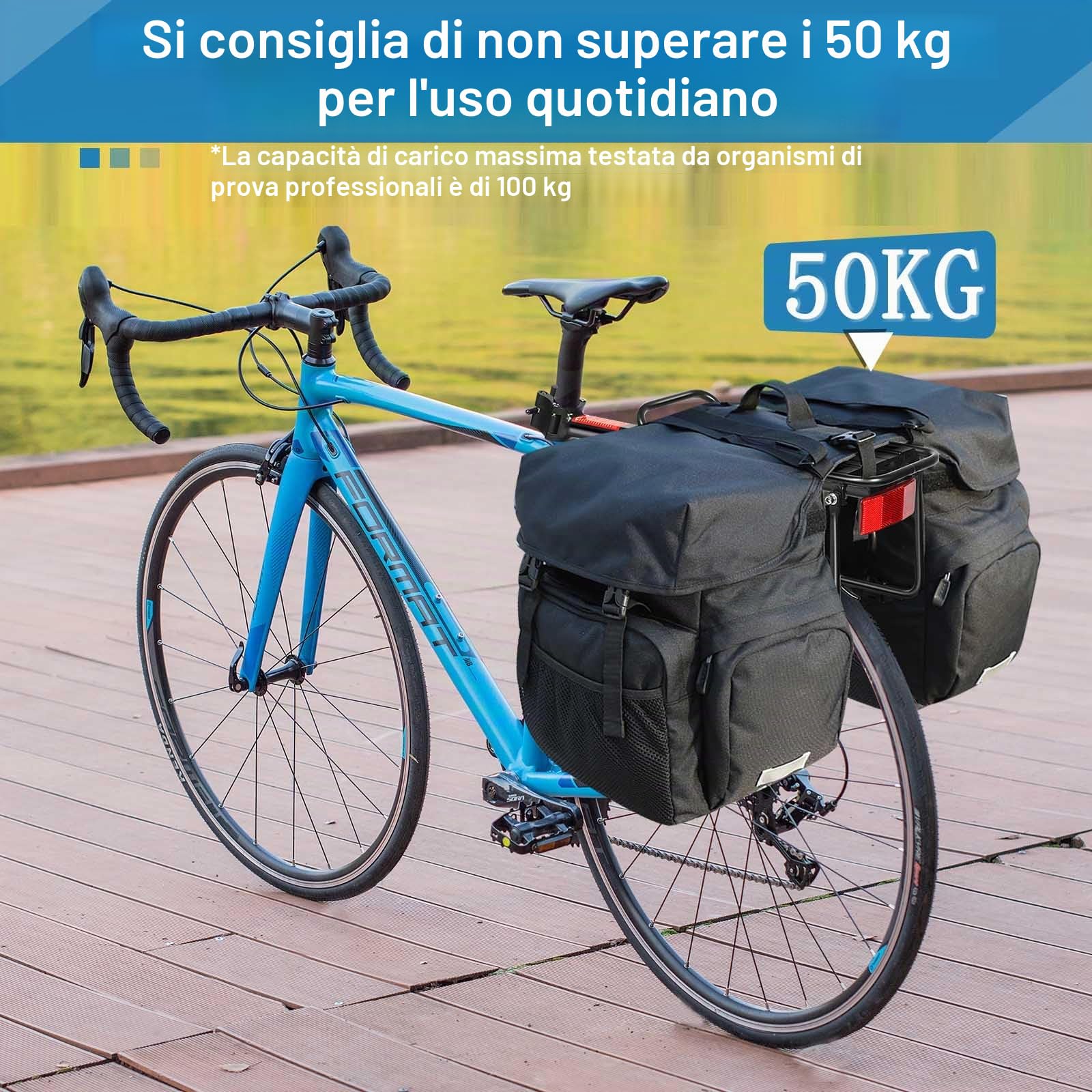 toptrek Portapacchi Mountain Bike per bicicletta da 24 – 29 pollici | Universale in lega di alluminio | Portata minima 50 kg | Portapacchi posteriore per MTB bici da strada EBike Gravel Bike