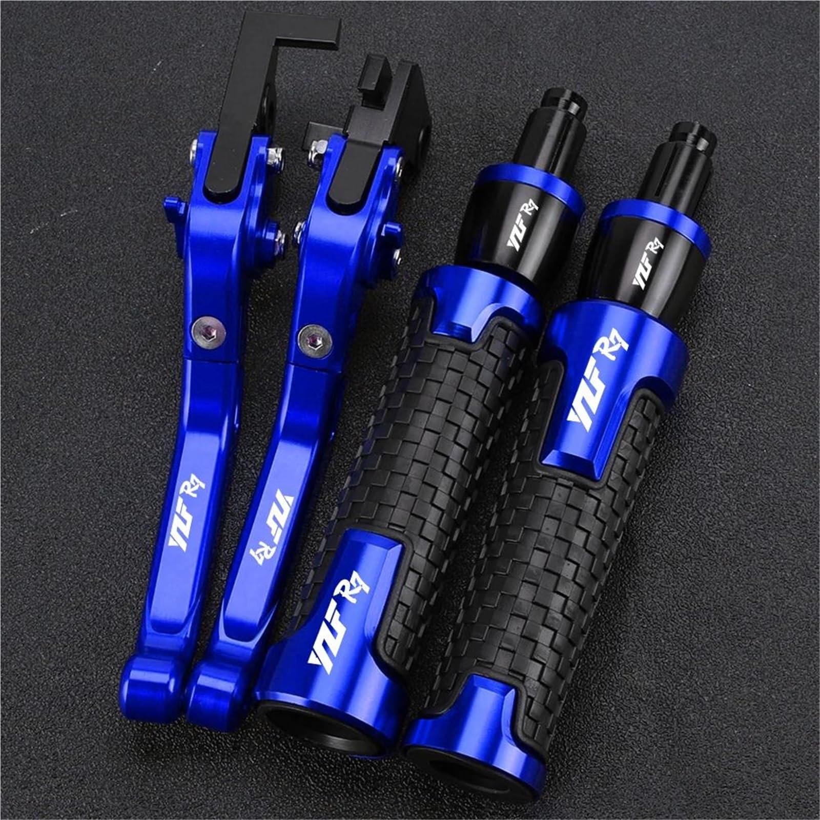 TGVSELPJ Motorcycle Part Folding Extendable Moto Adjustable Clutch Brake Levers Handbar Grips Ends for Y-AMAHA YZF-R7 YZFR7 2021-2024(Blue 6)