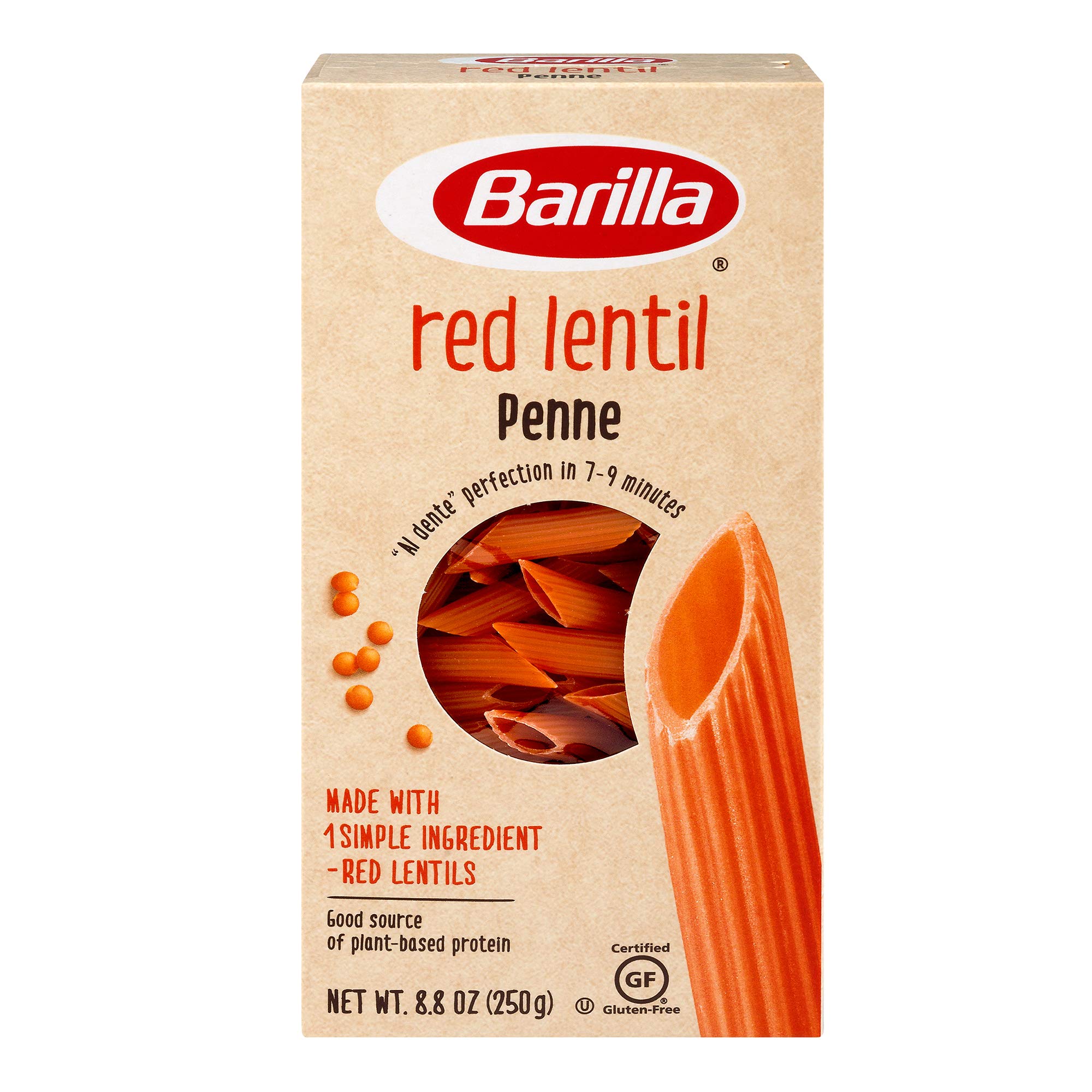 Barilla Red Lentil Penne Pasta, 8.8 oz Vegan, Gluten Free, Non GMO