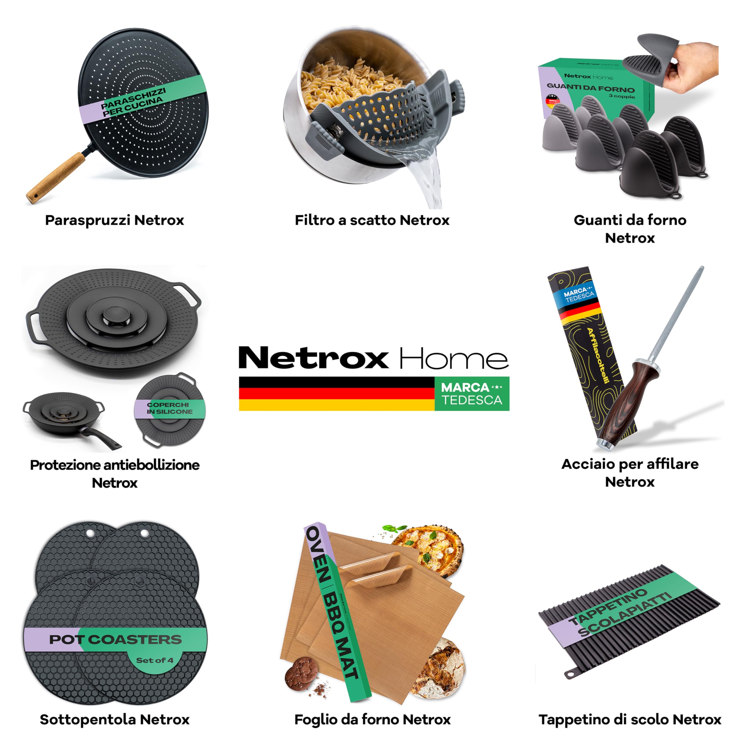 Netrox - Paraschizzi Cucina in Silicone per Padella - Resistente al Calore, Lavabile, Sicuro per Alimenti - Coperchio Universale per Frittura Fino a 30 cm - Paraspruzzi Pieghevole Universali Pentola