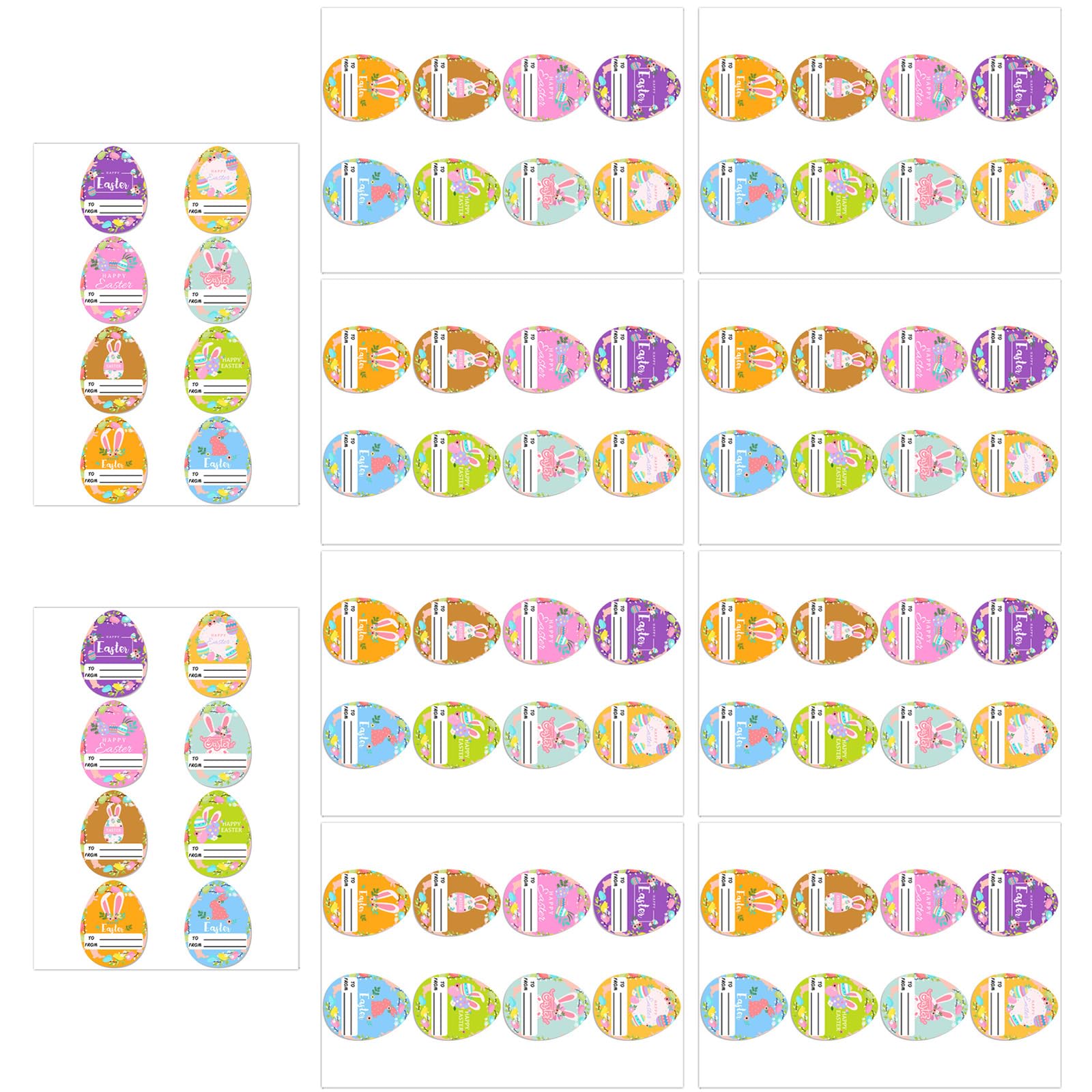 Carotoe G 80 Counts Cartoon Rabbits Eggs Name Sticker Decorative Sticker Wrappin Label For Scrapbookin Journal Planner Packagin Removeble