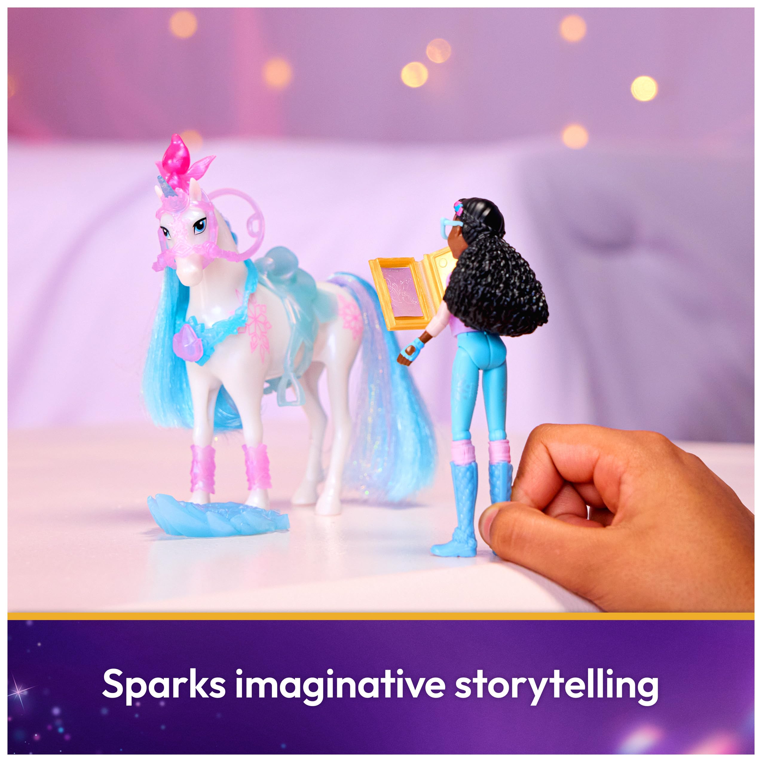 Unicorn Academy, Glacier's Gemstone Adventure con Bambola Layla e 13 Accessori, Bambole e unicorni Giocattolo per Bambine dai 4 Anni in su