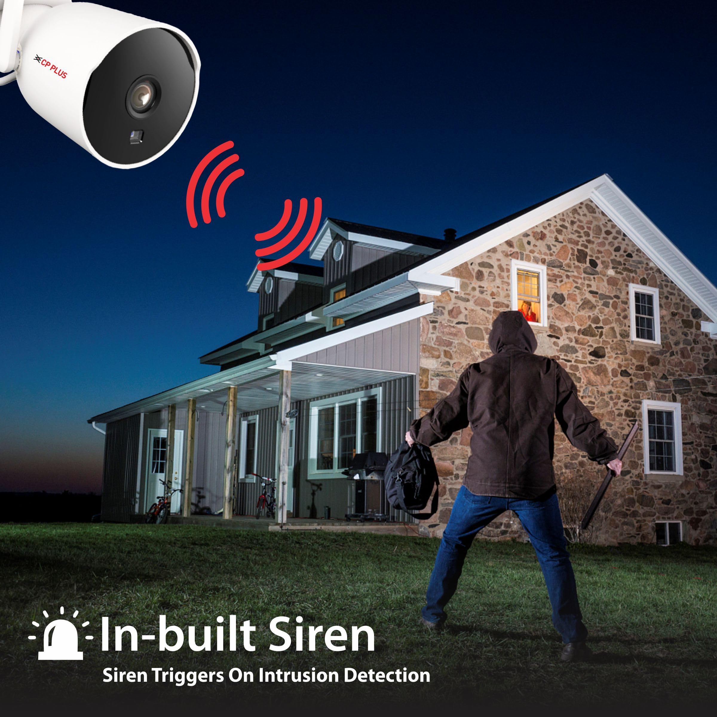 CP PLUS 3MP Outdoor Bullet CCTV Camera | 4G SIM-Based Wireless Security Camera | Motion & Human Detection | Night Vision 25M | Two-Way Audio | Built-in Siren | Mobile App Support | EZ-R31G - Image 6 thumbnail