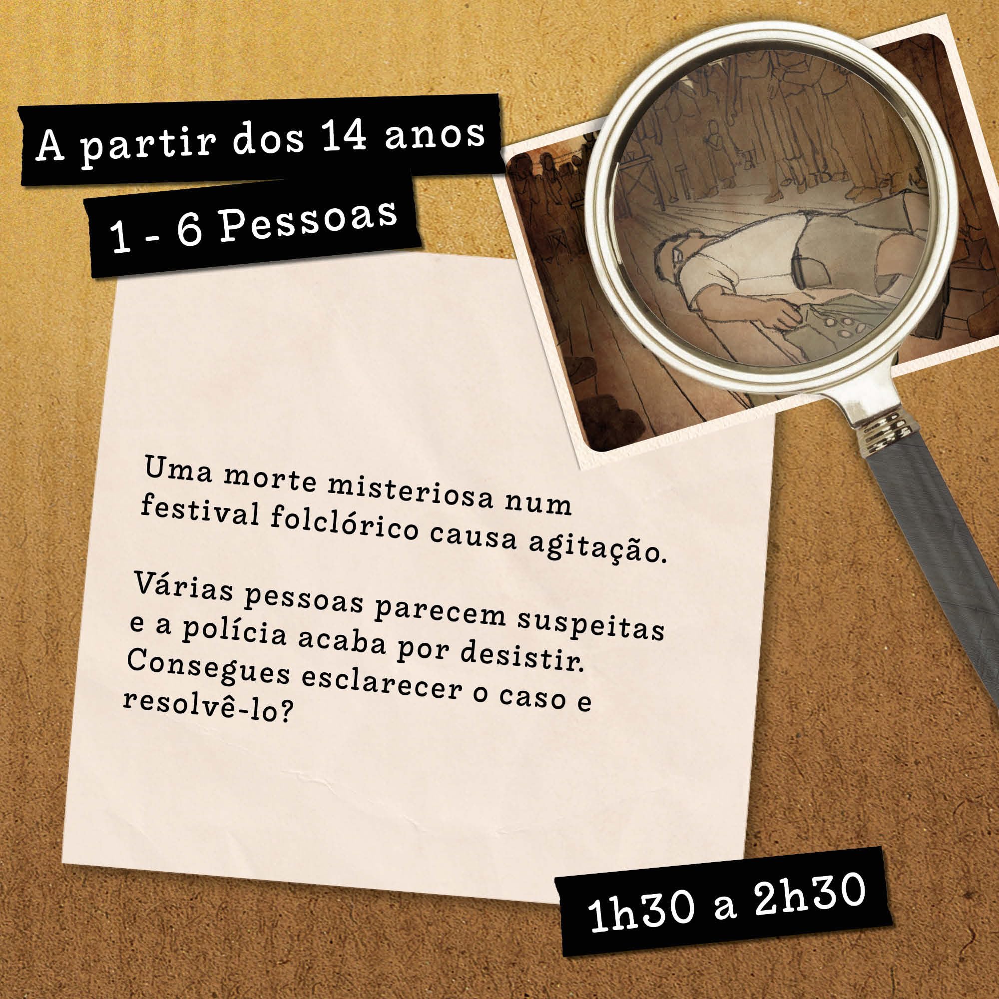 Hidden Games Local do Crime – O Caso de Pedralva Pequena – Jogo de detetive Realista em português, Murder Mystery, Jogo de Sala de Fuga, 1-6 jogadores