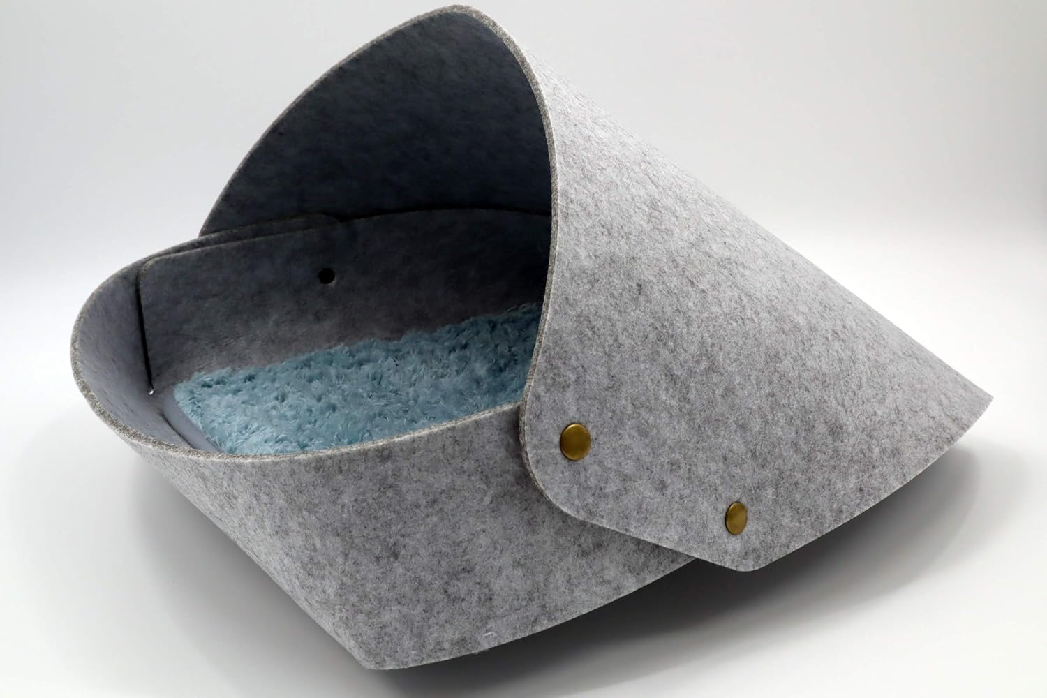 Cat Bed House Indoor Felt Cat Cave Nest for Kitten Puppy Small Dog (Lazy Gray)