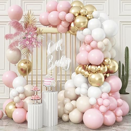 Kit de arco de guirnalda de globos, 115 piezas de arco de globos de látex de confeti dorado cromado metálico para mujeres y hombres, boda,