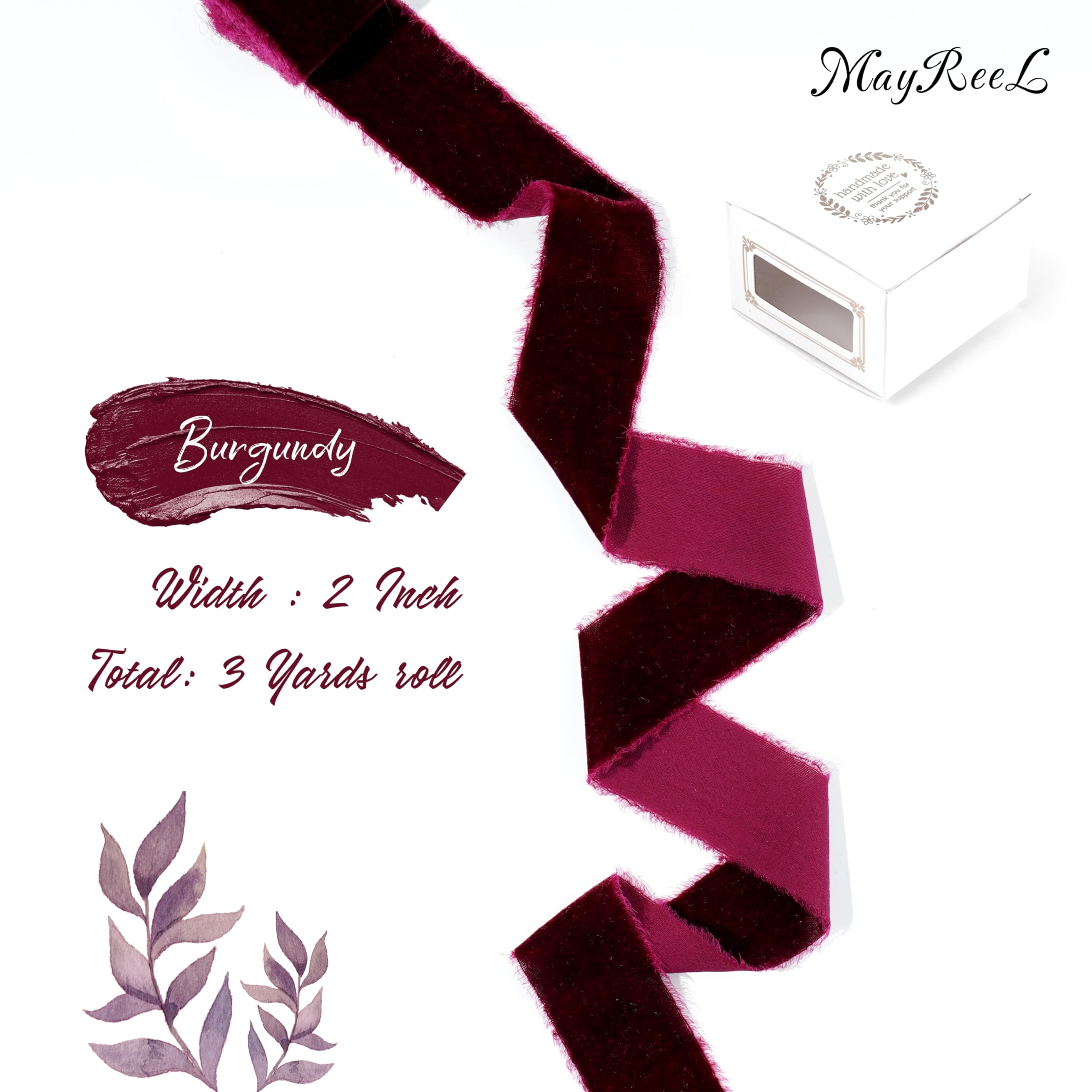 Ruban Velours Effiloché 1 Mètre - Plusieurs Couleurs, Largeur 5 Cm, Pour Décoration, DIY, Mariage