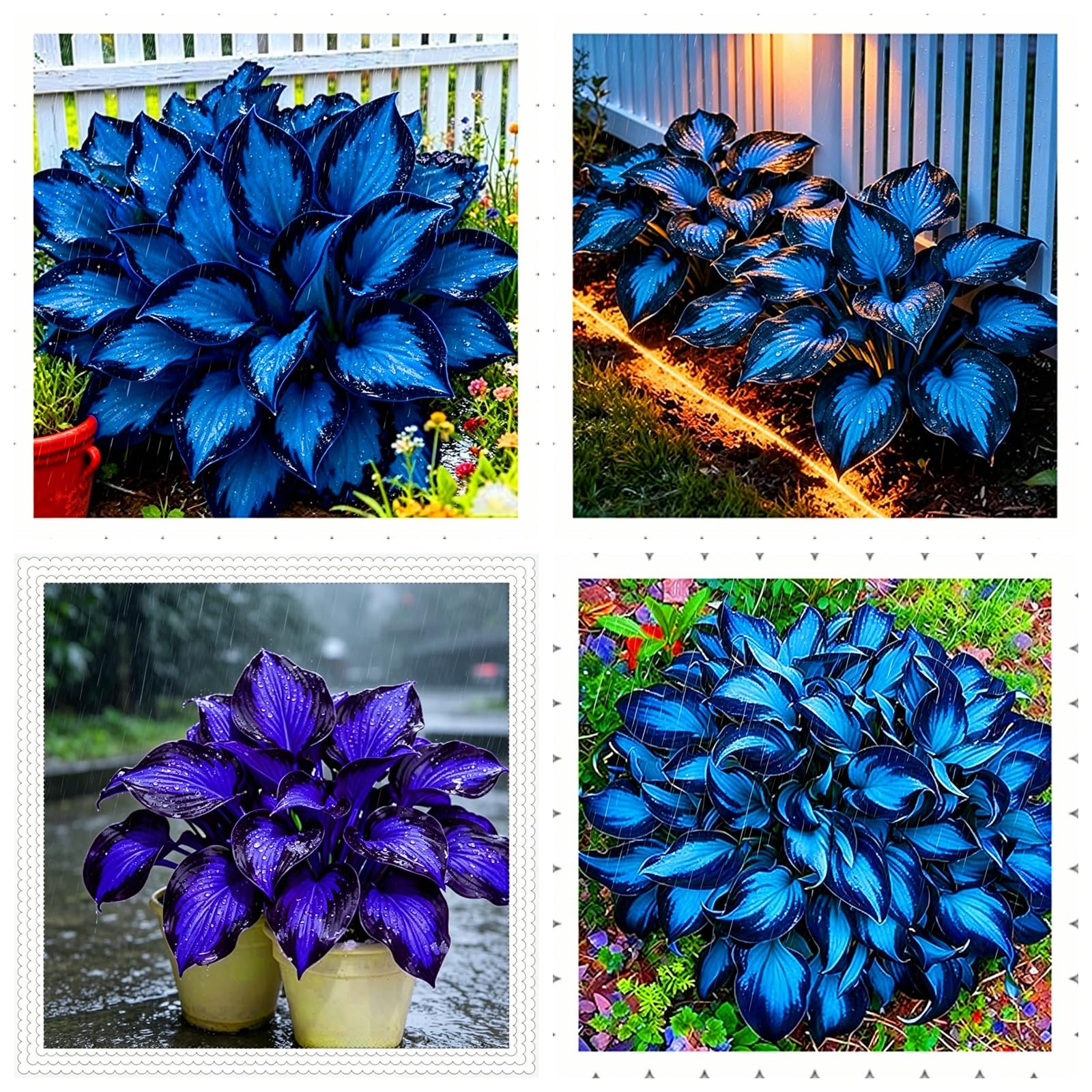 Perennial/Rainbow Blue Hosta Rhizome/Brilliant Hosta Bulbs for Planting Now UK/Grow Well/Potted/Low Maintenance/Excellent Display-8bulbs-A