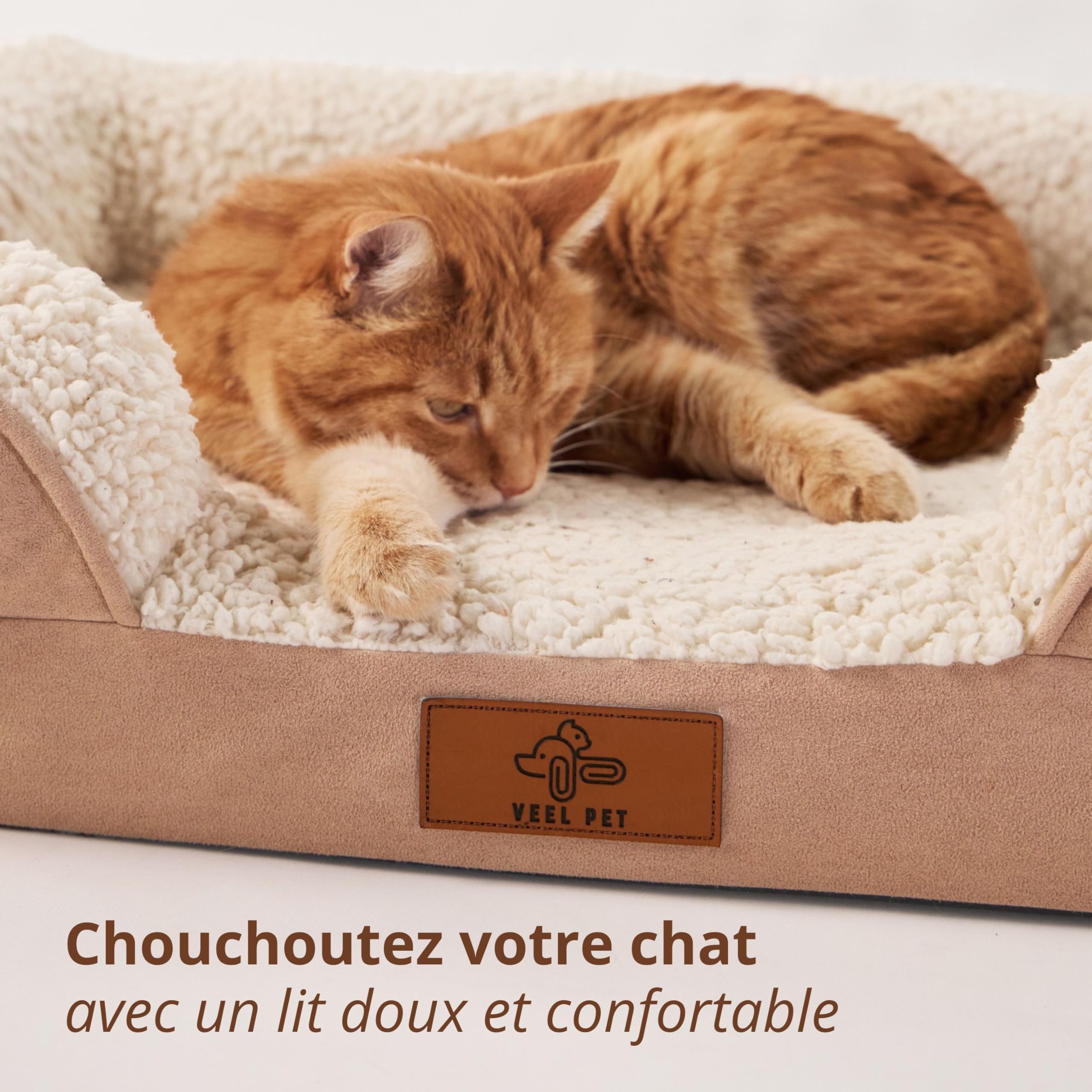 Lit Orthopédique pour Chat Lavable Imperméable (Medium)