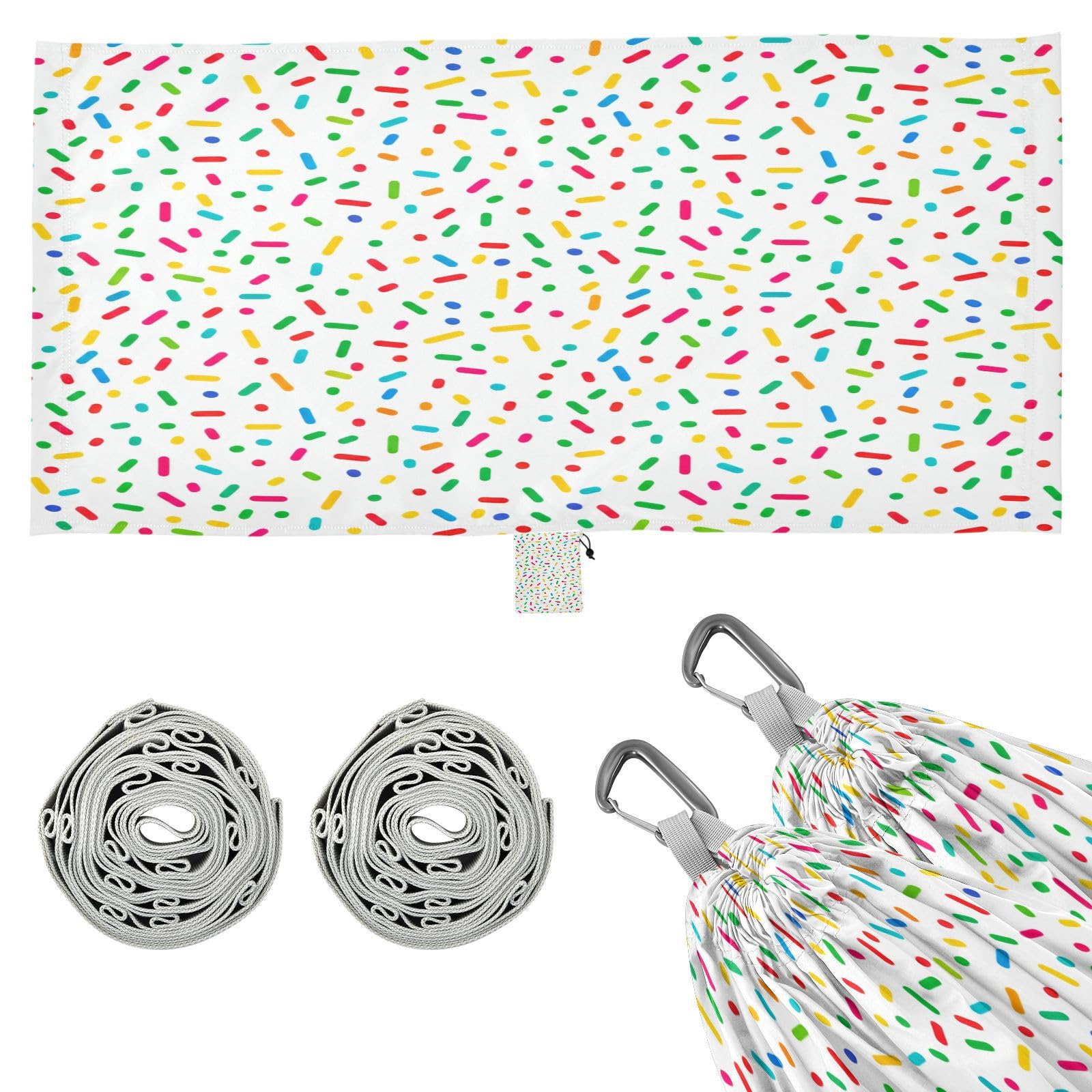 ATTX Graffiti Colorful Crumbs Camping Hammock - Lightweight & Portable Hammocks, Heavy Duty 330lbs Capacity for Indoor, Hiking, Backpacking, Travel, Backyard, Beach#171