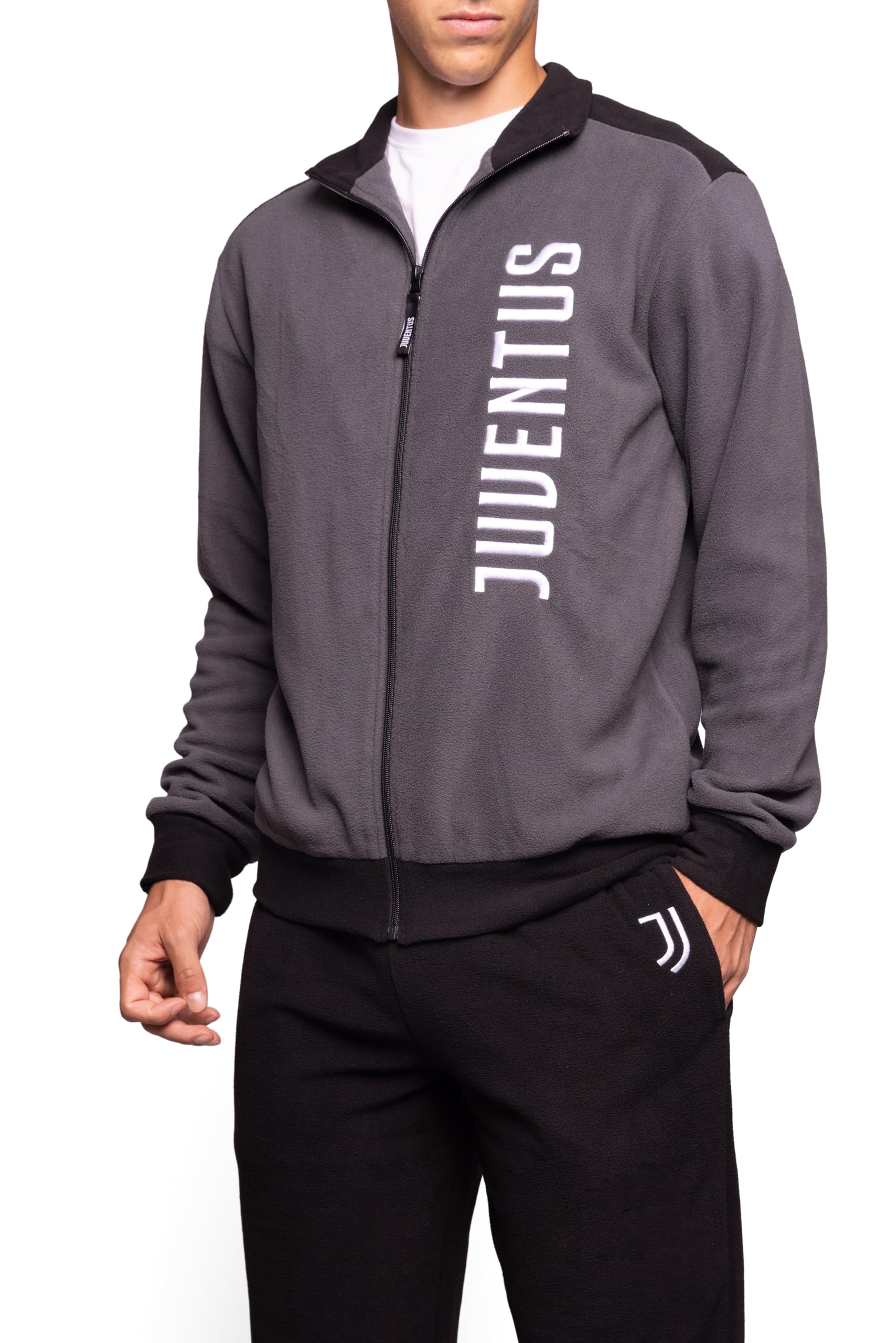 Pigiama Homewear Juventus in Morbido Pile, 100% Poliestere, Blusa Full Zip più Pantalone, Caldo, Pratico e Comodo, per Adulti, Taglie dalla S alla 2XL, Prodotto Ufficiale