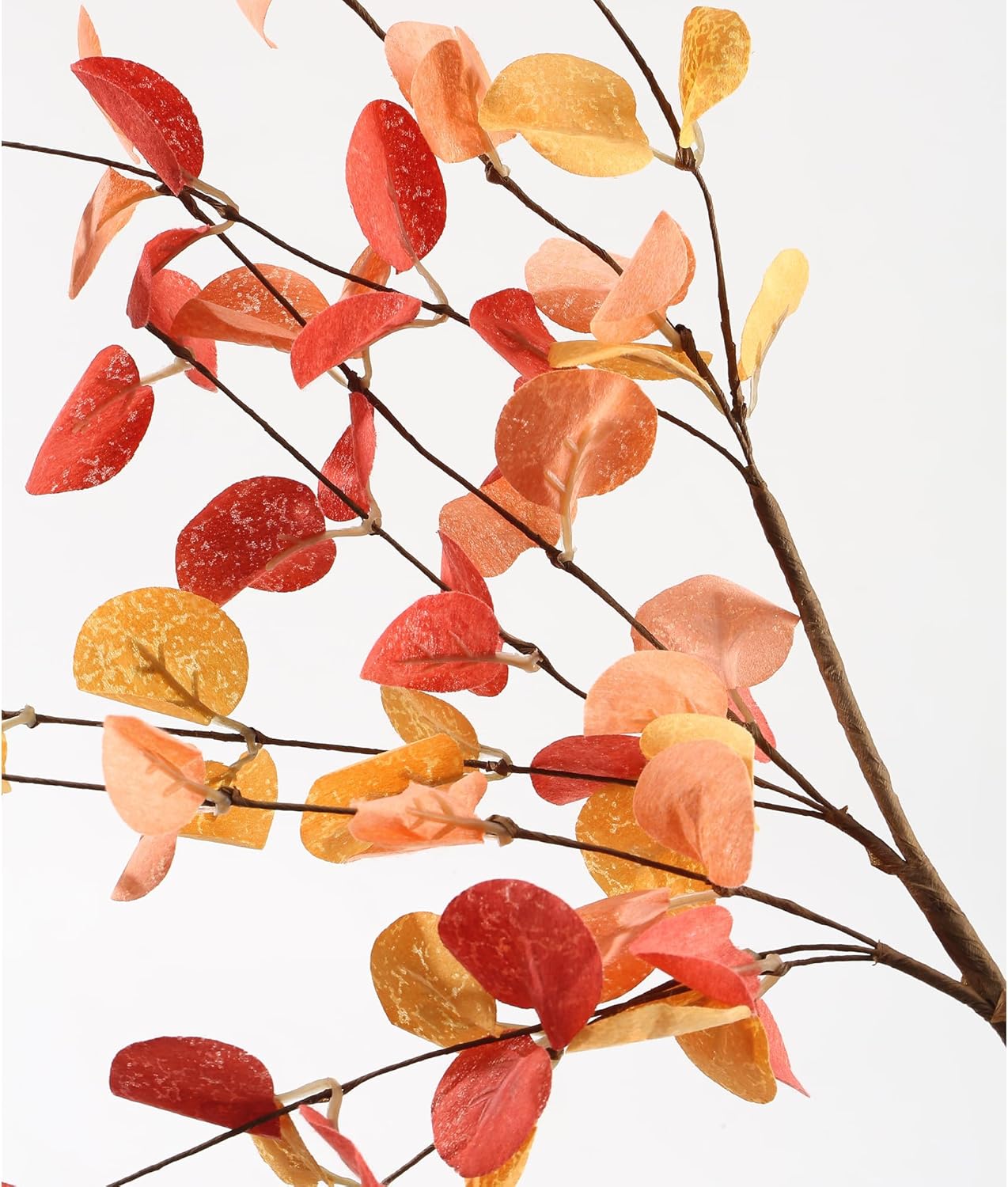 5 Bunches Artificial Fall Eucalyptus Stems Leaves, 24" Autumn Faux Eucalyptus Plant Fake Silk Foliage Artificial Flowers for Autumn Decorations, Floral Arrangement,Thanksgiving Halloween Décor - Image 5