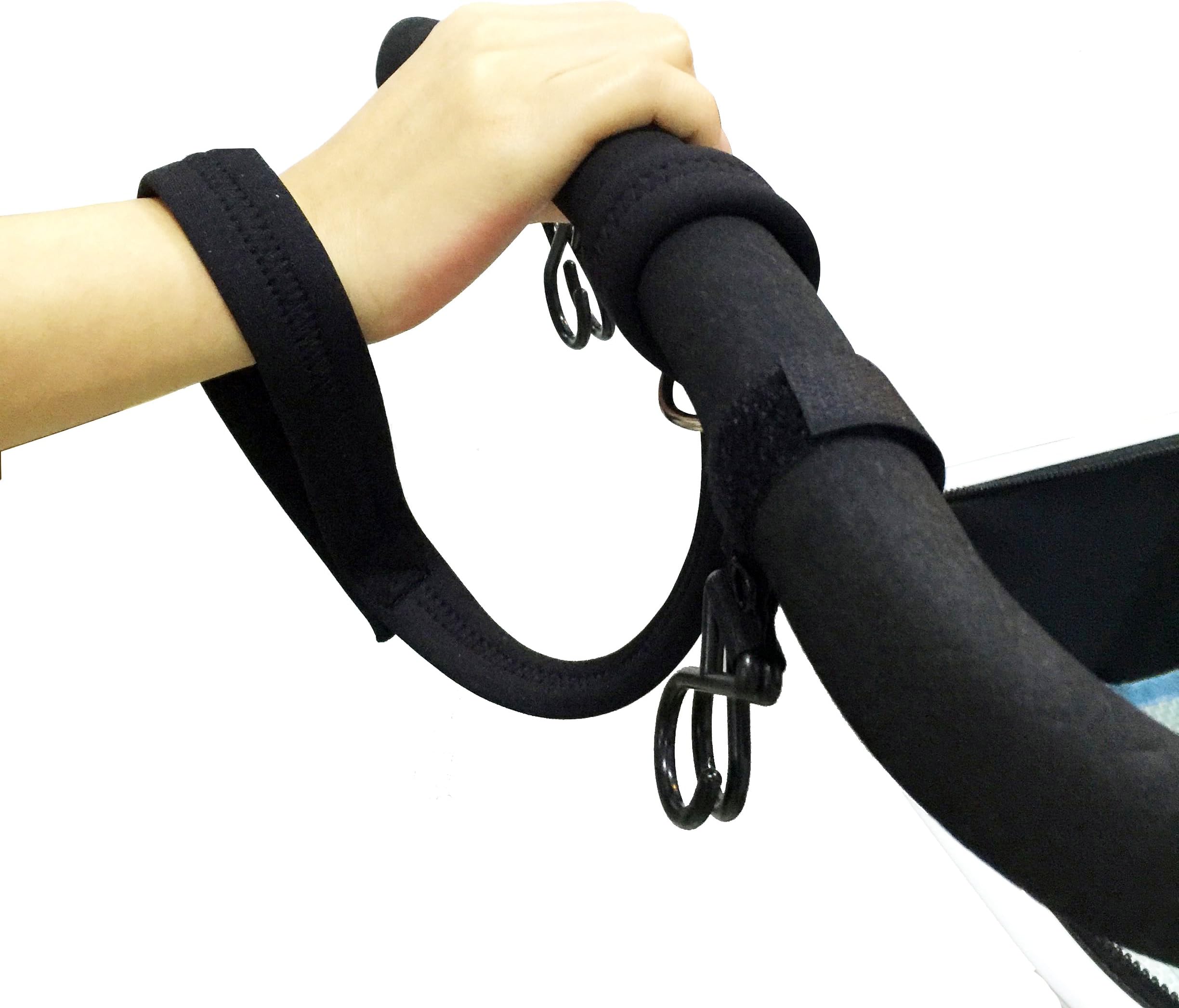 LOUHUA Baby Stroller Pram 1 Piece Black Safety Belt Wrist Strap with 2 Pieces Stroller Hook