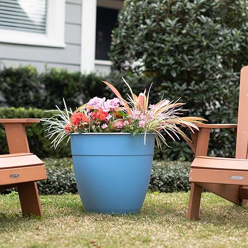 Miniatura 5 de Bloem Dayton - Maceta de plástico reciclado de 20 pulgadas, color azul (DAY2071)