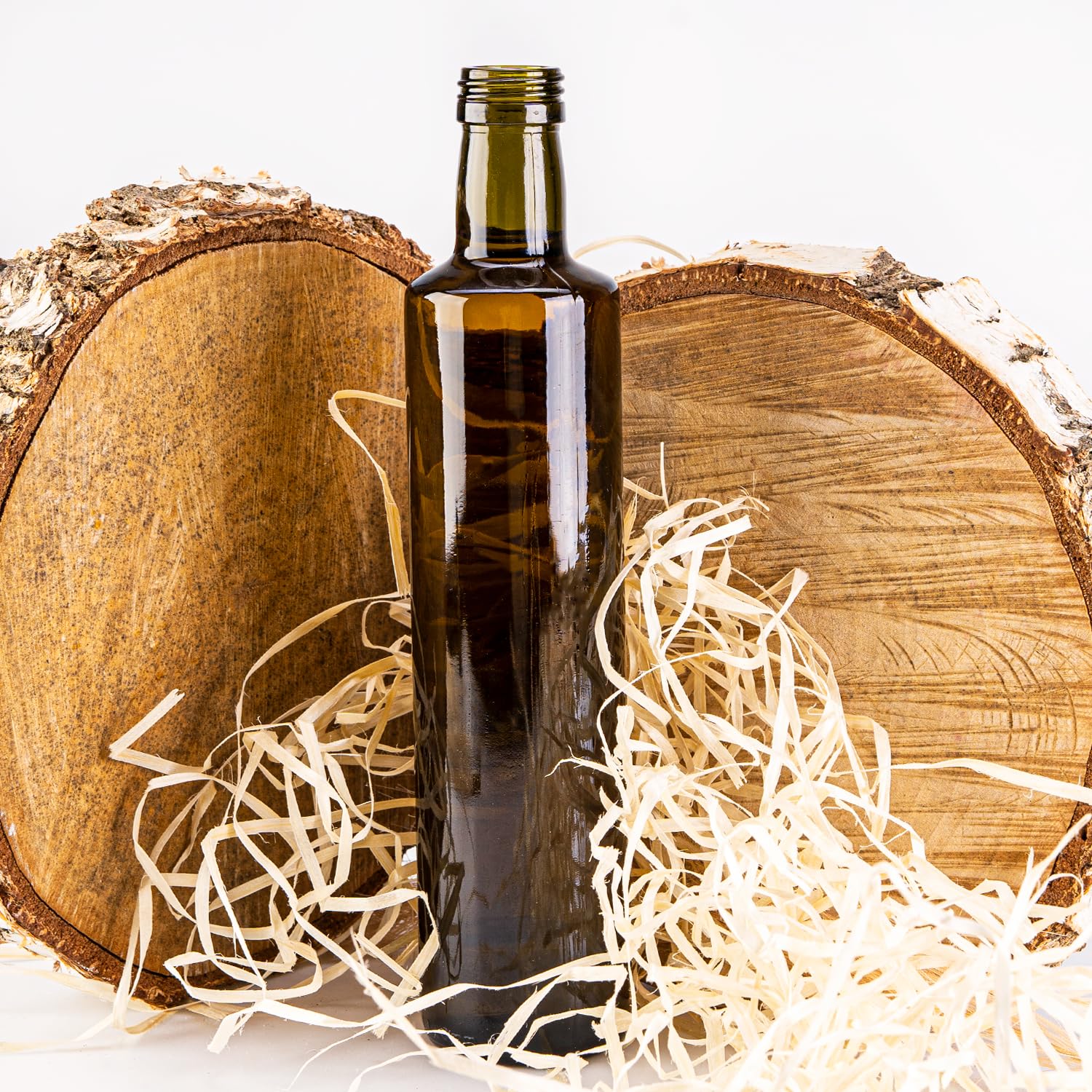 Szklana butelka Dorica 500 ml z dozownikiem – na olej, oliwę z oliwek i wino (40, szkło oliwkowe)