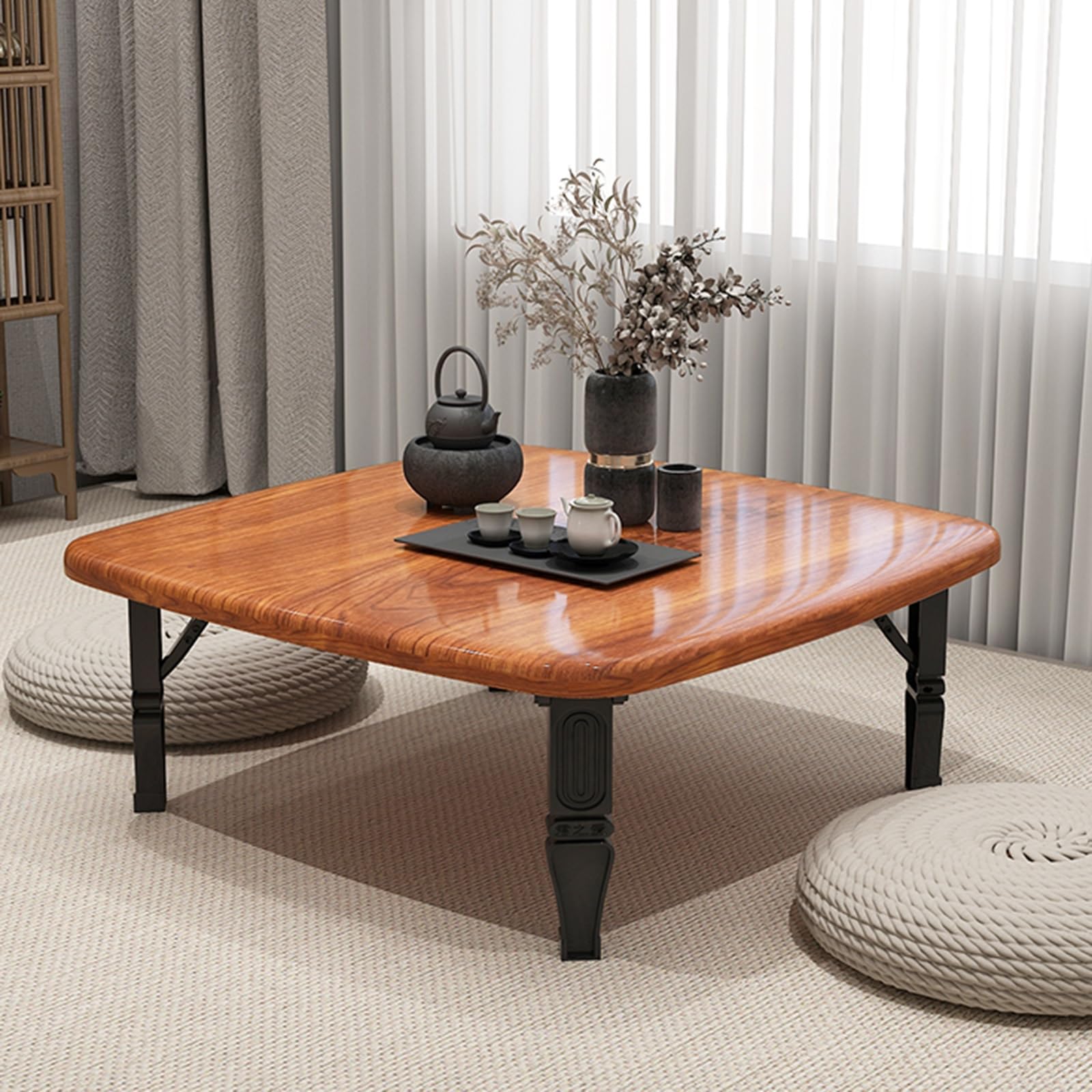 Table de sol japonaise pliante pour s'asseoir confortablement sans encombrer