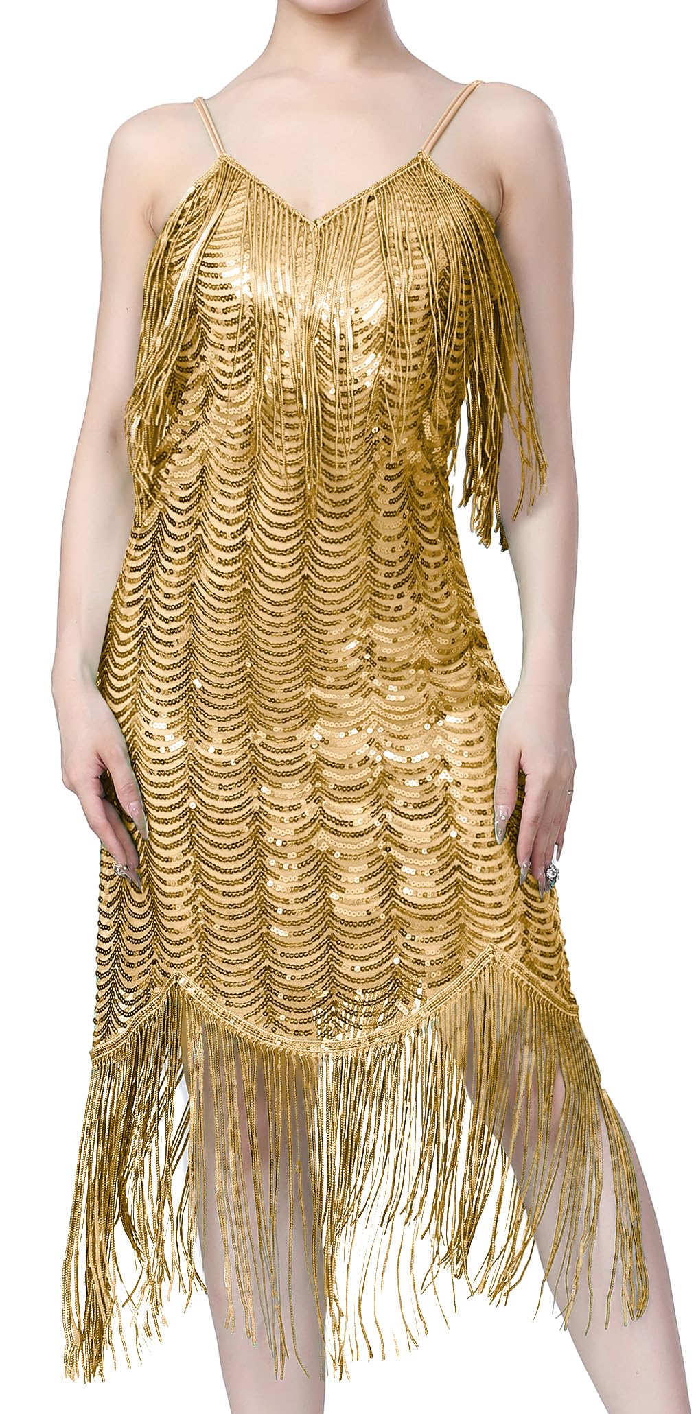Robe de cocktail de bal style rétro ornée de perles et de sequins