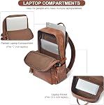 SHRRIE Vegan Leather Laptop Backpack for Women,17 Inch Computer Backpack for Work Business Travel with Tumbler Holder Pocket