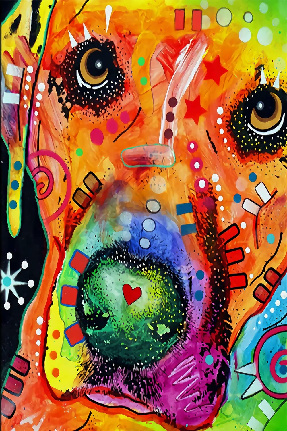 Jigsaw Puzzle 1000 Pieces Adult Puzzle Wooden Puzzle Classic 3D Puzzle Abstract Dog Animal DIY Home Decor,75X50Cm