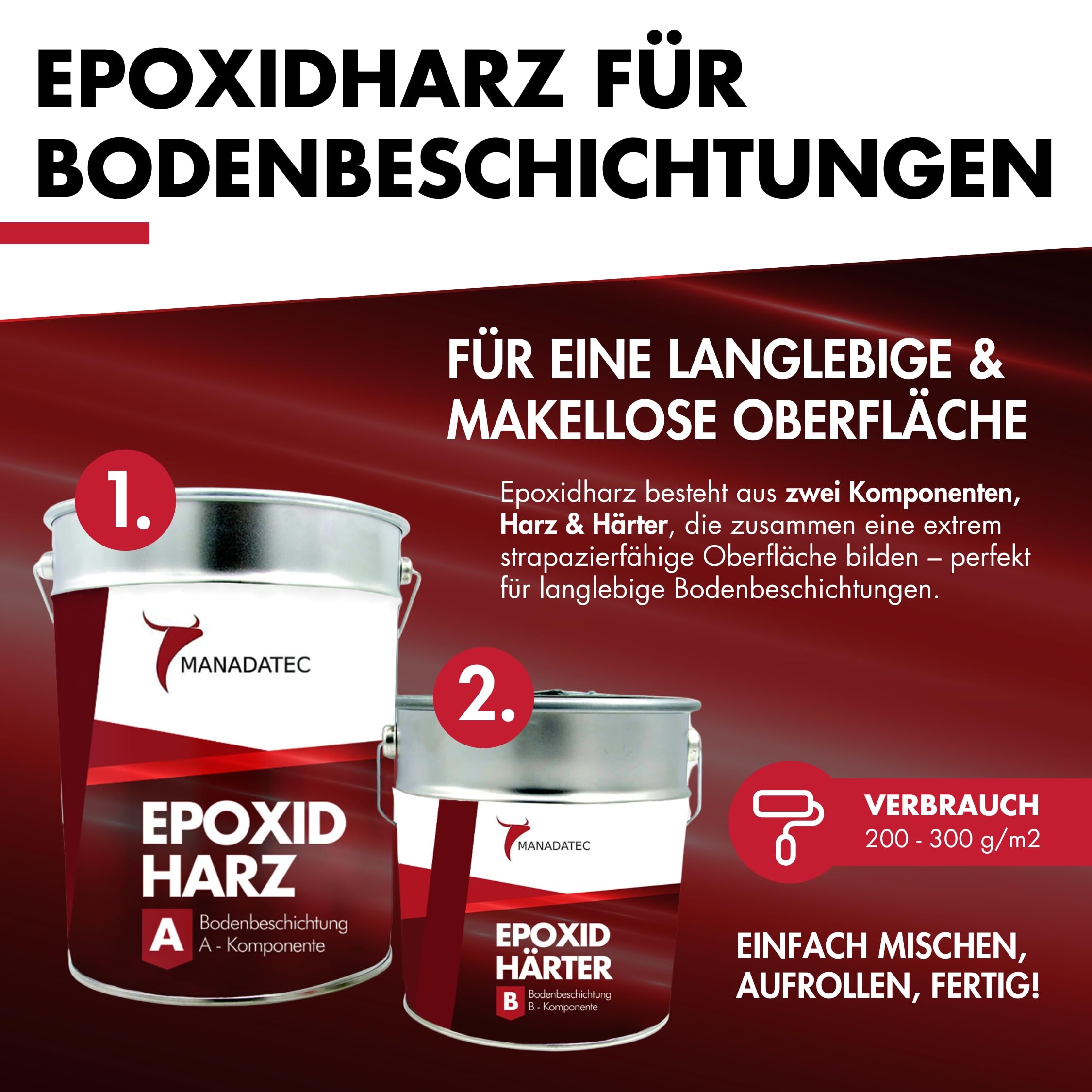 Bodenbeschichtung Set "All In One" 25m² 2k Epoxid Garagenfarbe Bodenfarbe Betonfarbe Kaufen Bei - Foto 6