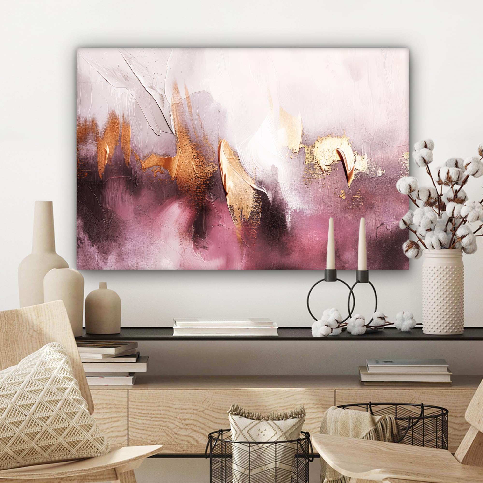 MuchoWow© Canvas Schilderij 60x40 cm Kamer Decoratie Woonkamer Schilderijen Slaapkamer Room Decor Wanddecoratie Wall Art Painting Watercolor - Goud - Roze - Abstract - Kunst MuchoWow© Canvas Schilderij 60x40 cm Kamer Decoratie Woonkamer Schilderijen Slaapkamer Room Decor Wanddecoratie Wall Art Painting Watercolor - Goud - Roze - Abstract - Kunst
