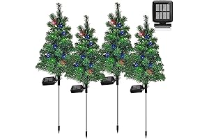 Solar Christmas Tree Garden Stake Lights - Waterproof Xmas Outdoor Light Decor