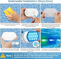 Vista 2 de Luces para piscina, luces LED sumergibles recargables con control remoto, luces subacuáticas impermeables recargables IP68, luces para piscina que