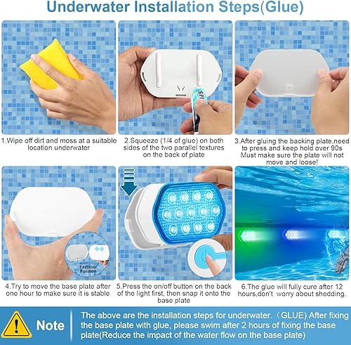 Miniatura 2 de Luces de piscina con control remoto, batería de 2600mAh, impermeables IP68 de 16 colores para bañera de hidromasaje y piscina enterrada - 1 paquete