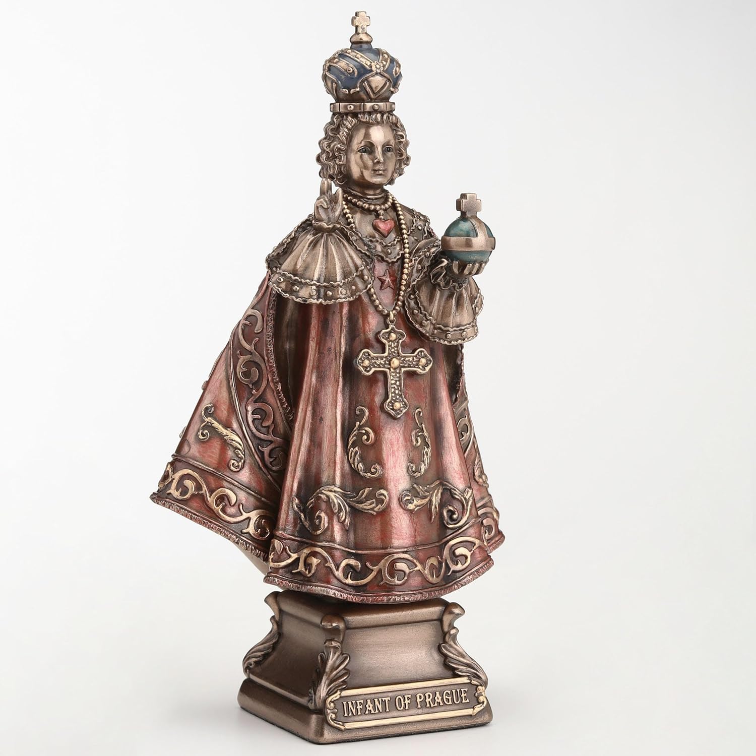 Veronese Design 6 1/4 Inch Infant of Prague Cold Cast Resin Bronze Finish Religious Sculpture